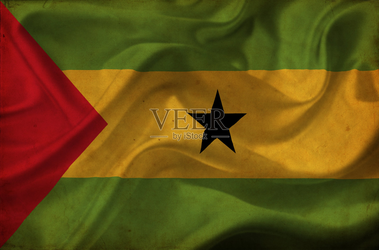 圣多美和普林西比挥舞国旗照片摄影图片