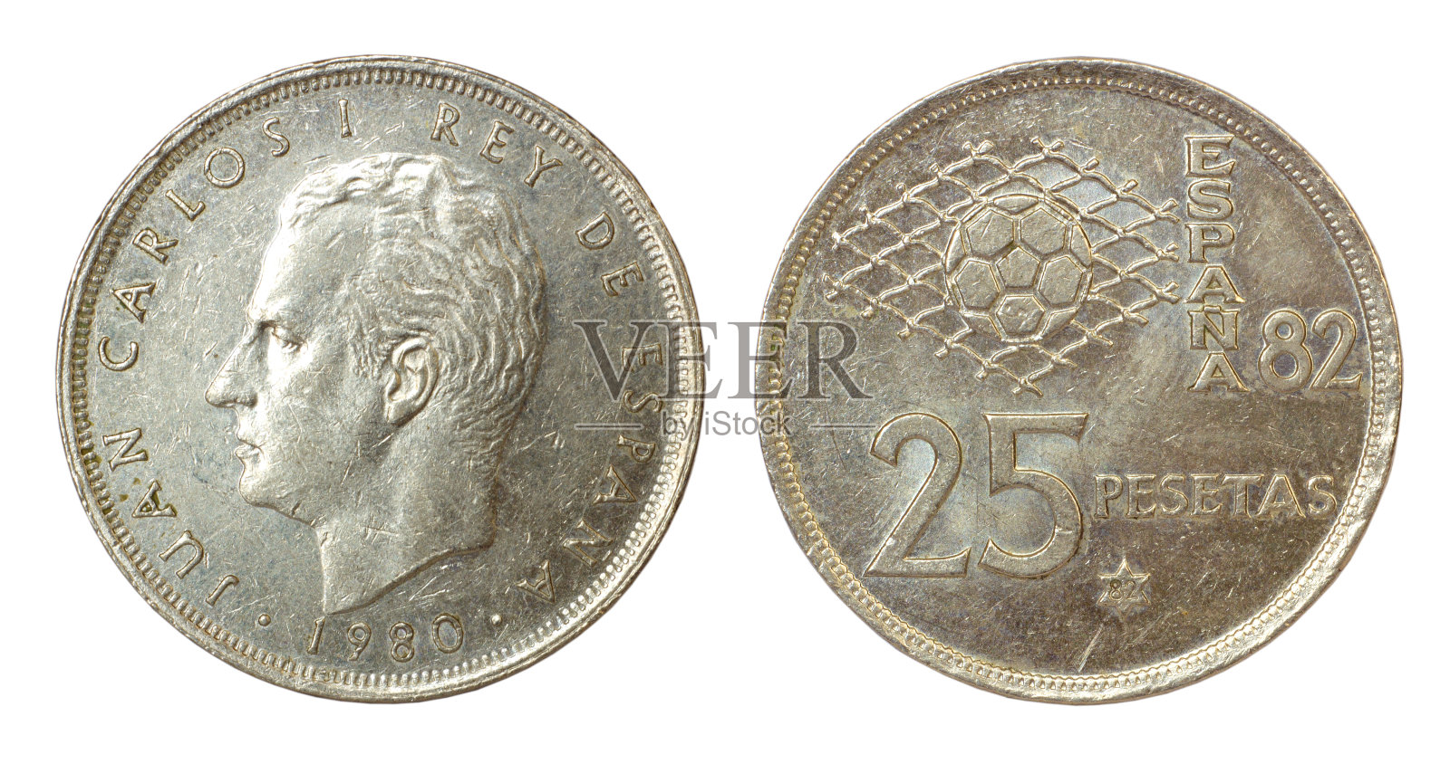 西班牙复古币照片摄影图片