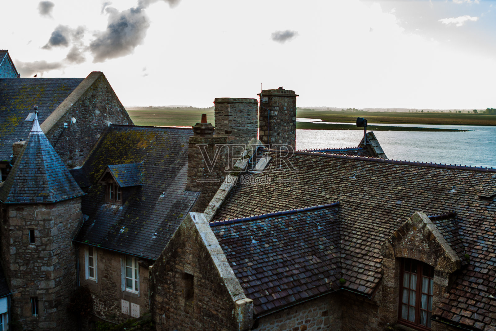 法国。诺曼底。圣米歇尔山（圣米奇山©）照片摄影图片