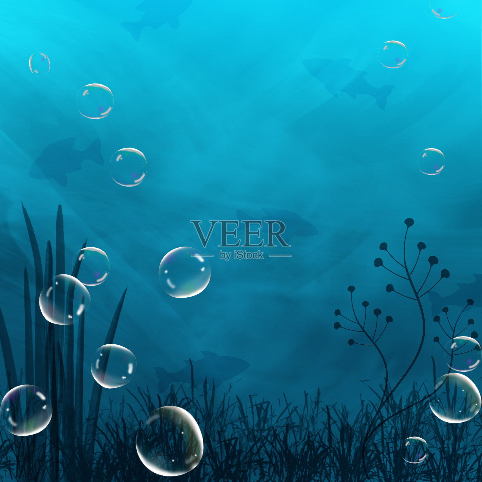 海底气泡(背景)照片摄影图片