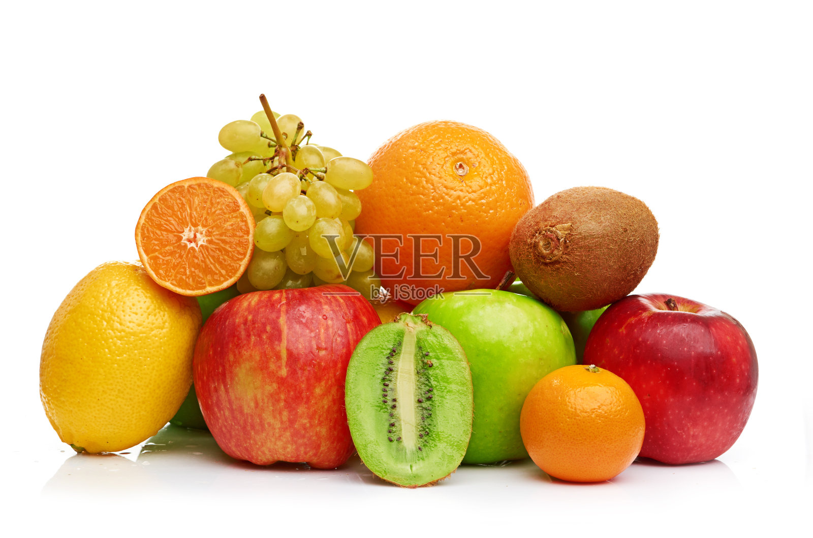 组成与果实孤立在白色照片摄影图片