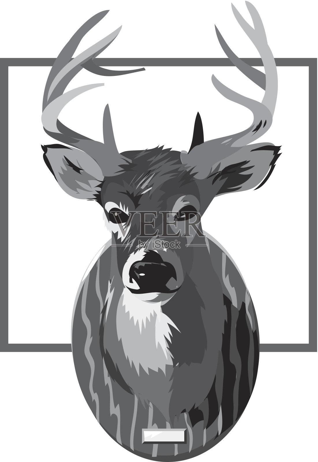 骑鹿头插画图片素材