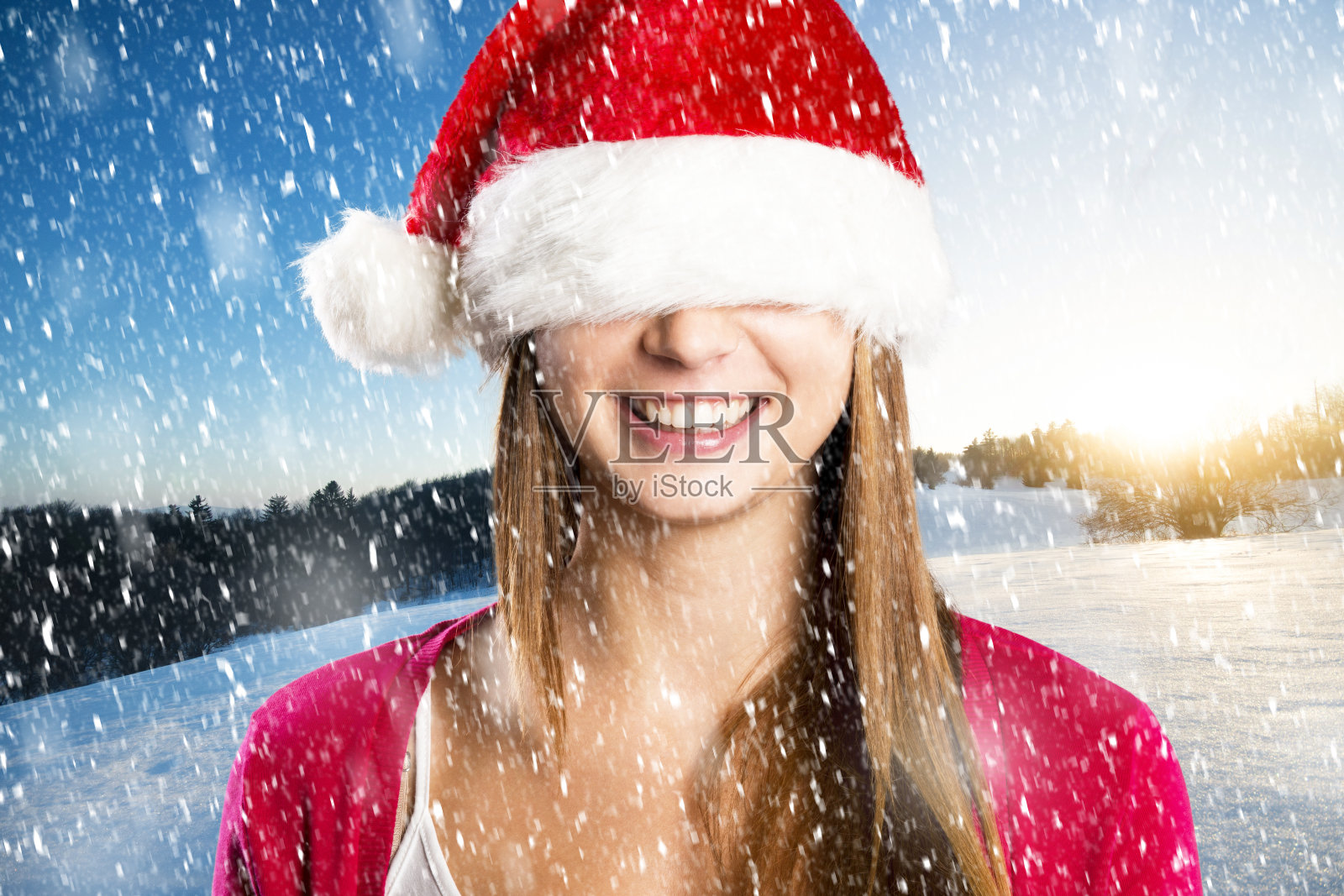 美丽的圣诞女人照片摄影图片