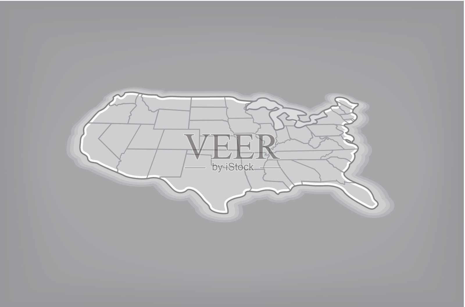 美国地图插画图片素材