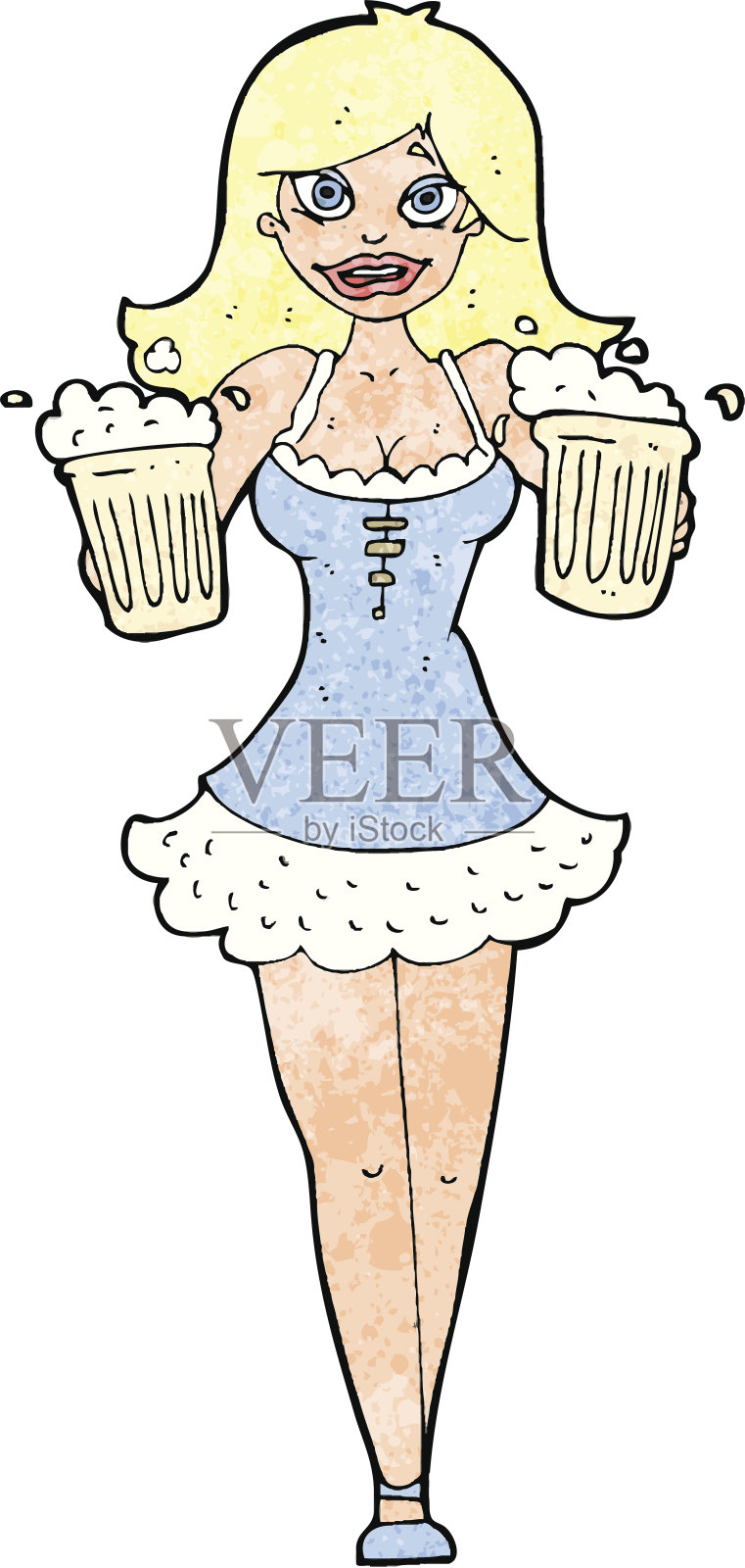 卡通啤酒节女孩设计元素图片
