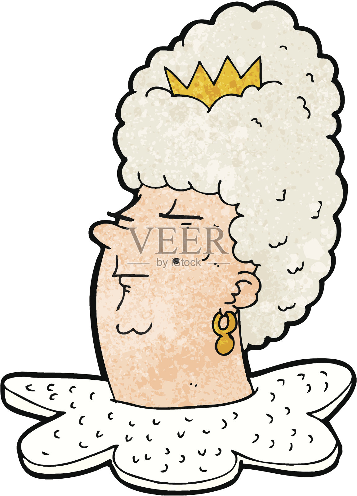 卡通女王头插画图片素材