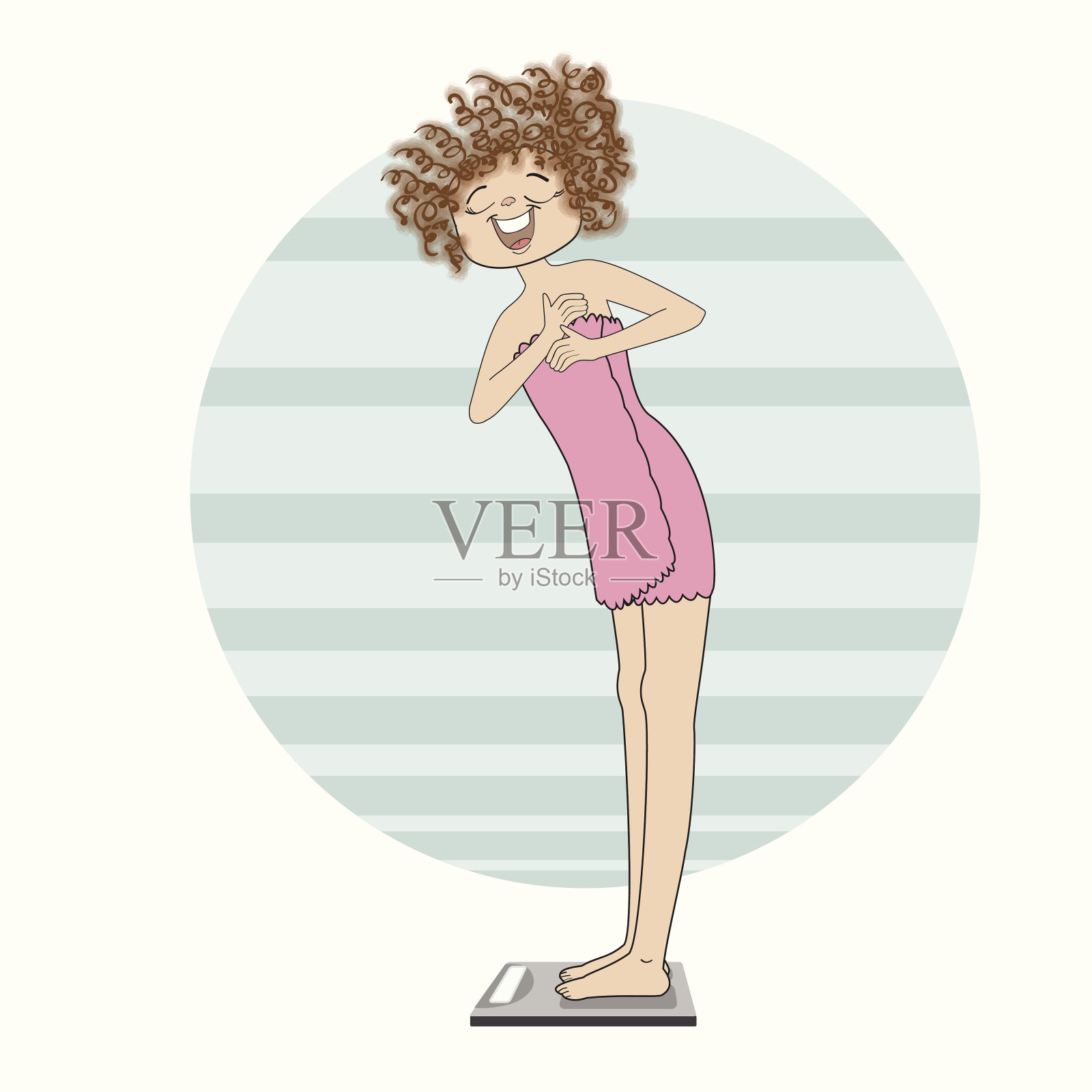 年轻女子的规模插画图片素材