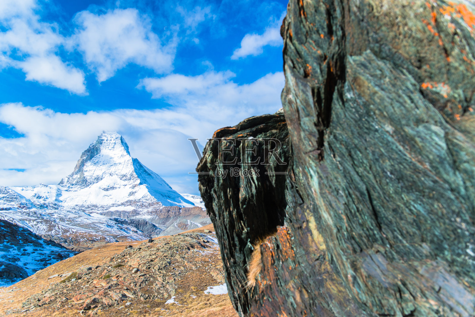 瑞士策马特的马特洪峰照片摄影图片