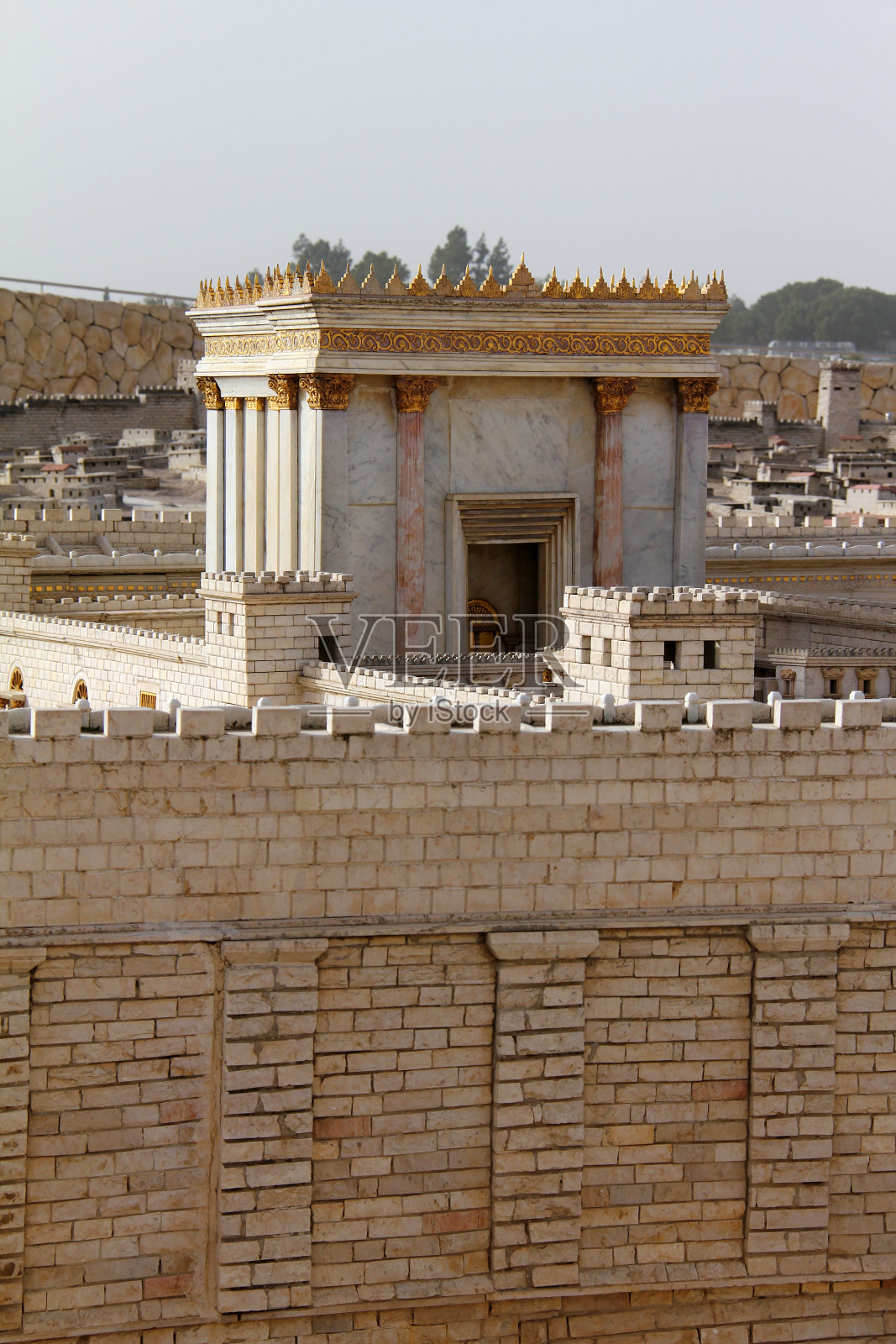 第二圣殿。古代耶路撒冷的模型。照片摄影图片