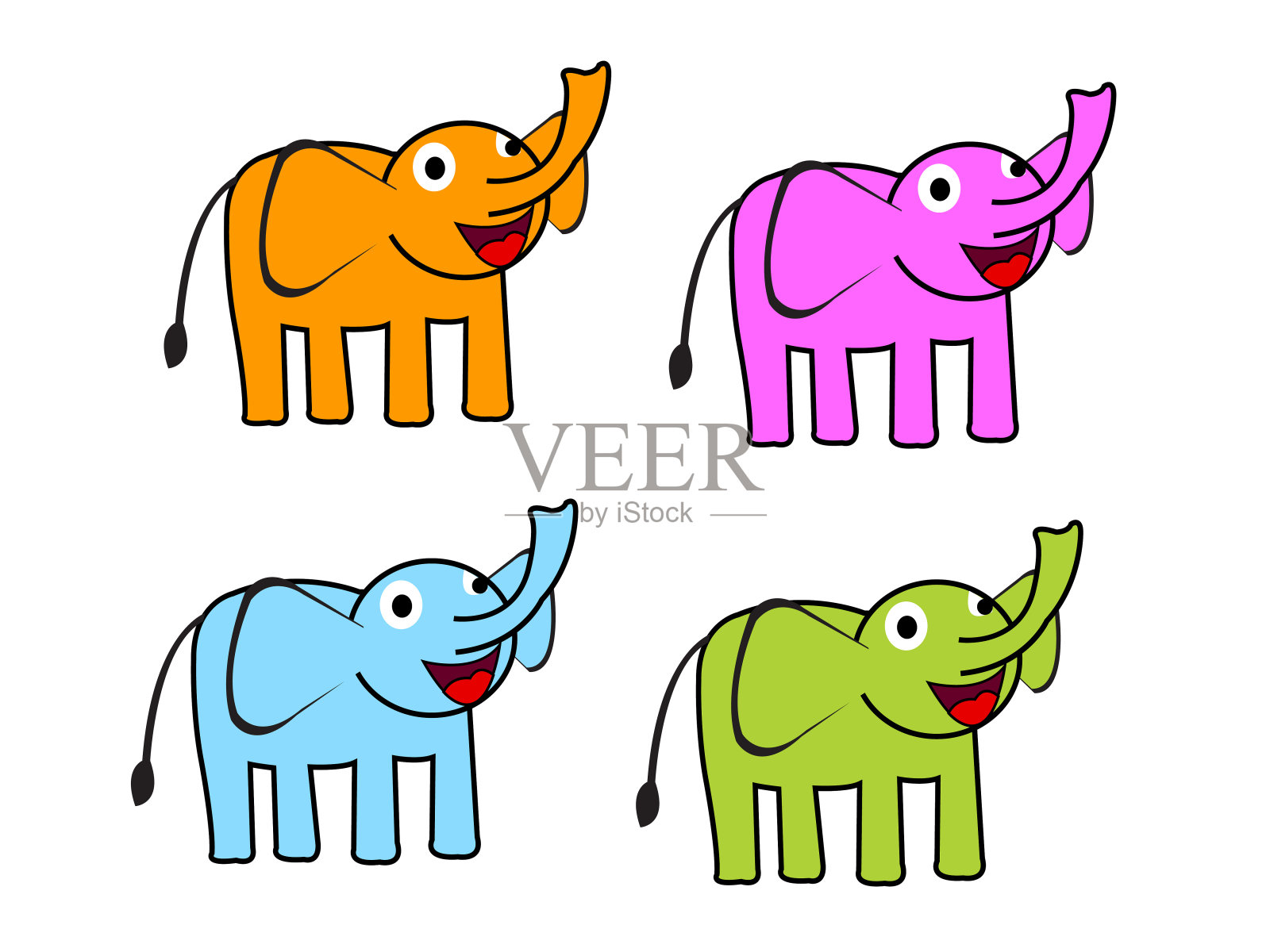 可爱的卡通大象照片摄影图片