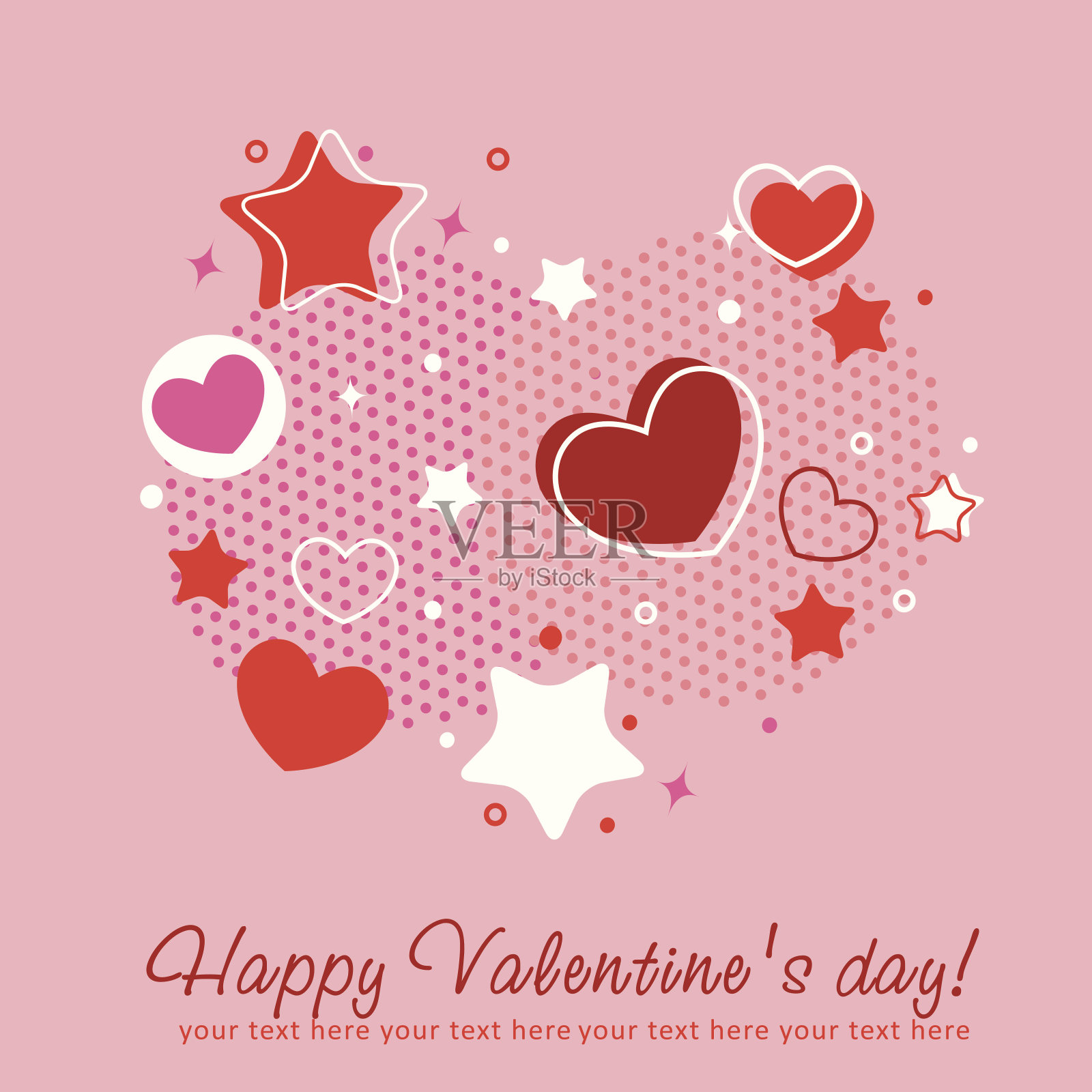 心形的情人节贺卡插画图片素材