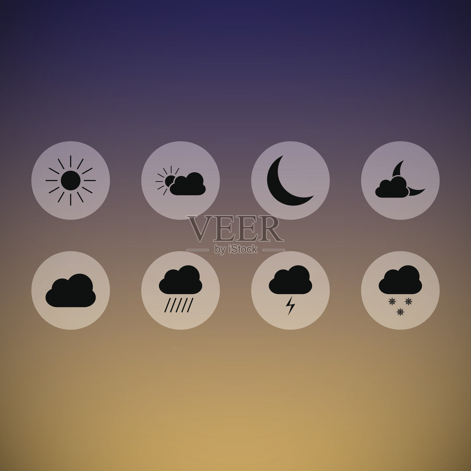 阴暗的天气图标图标素材