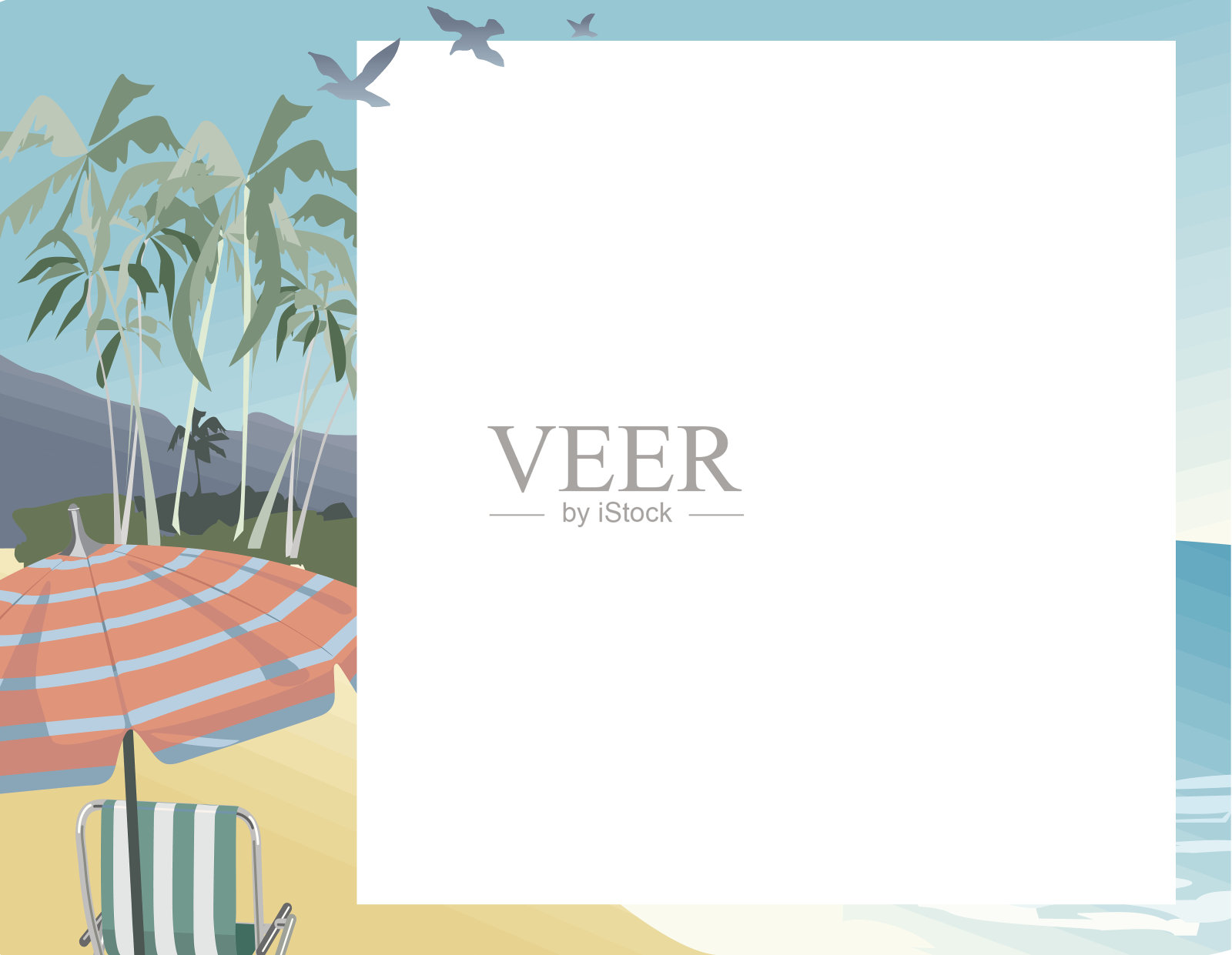 海滩框架C插画图片素材