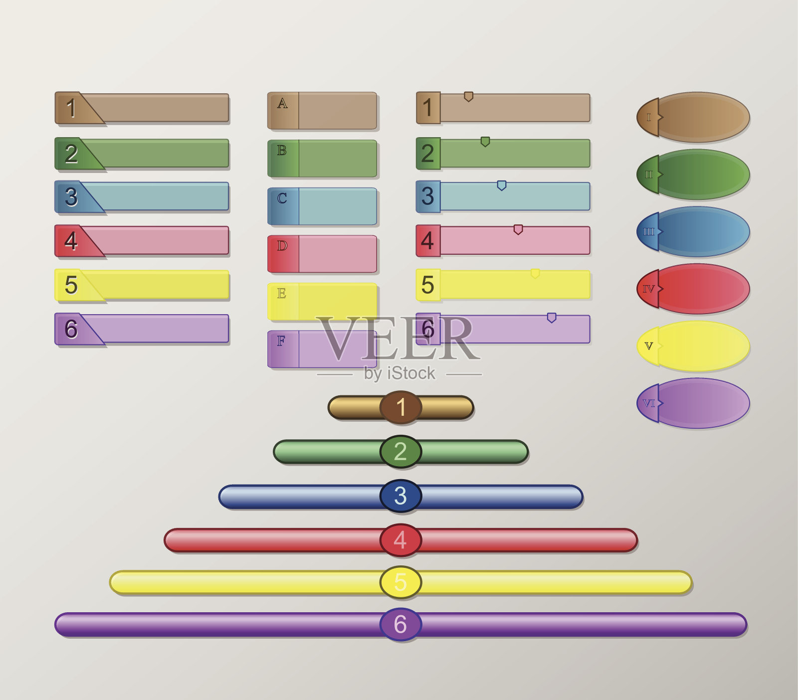 不同颜色的标签和贴纸插画图片素材