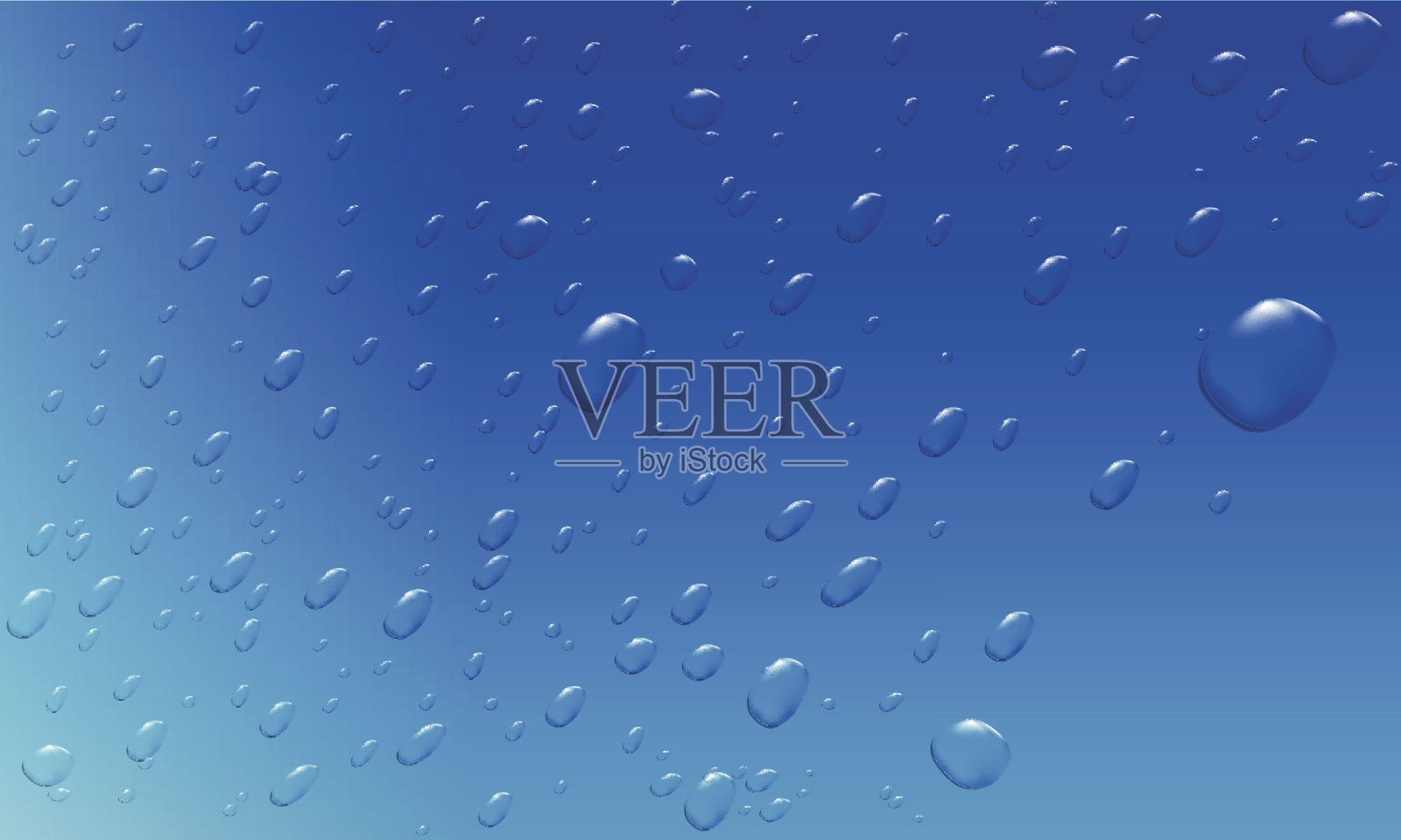 矢量水滴在蓝色的背景插画图片素材