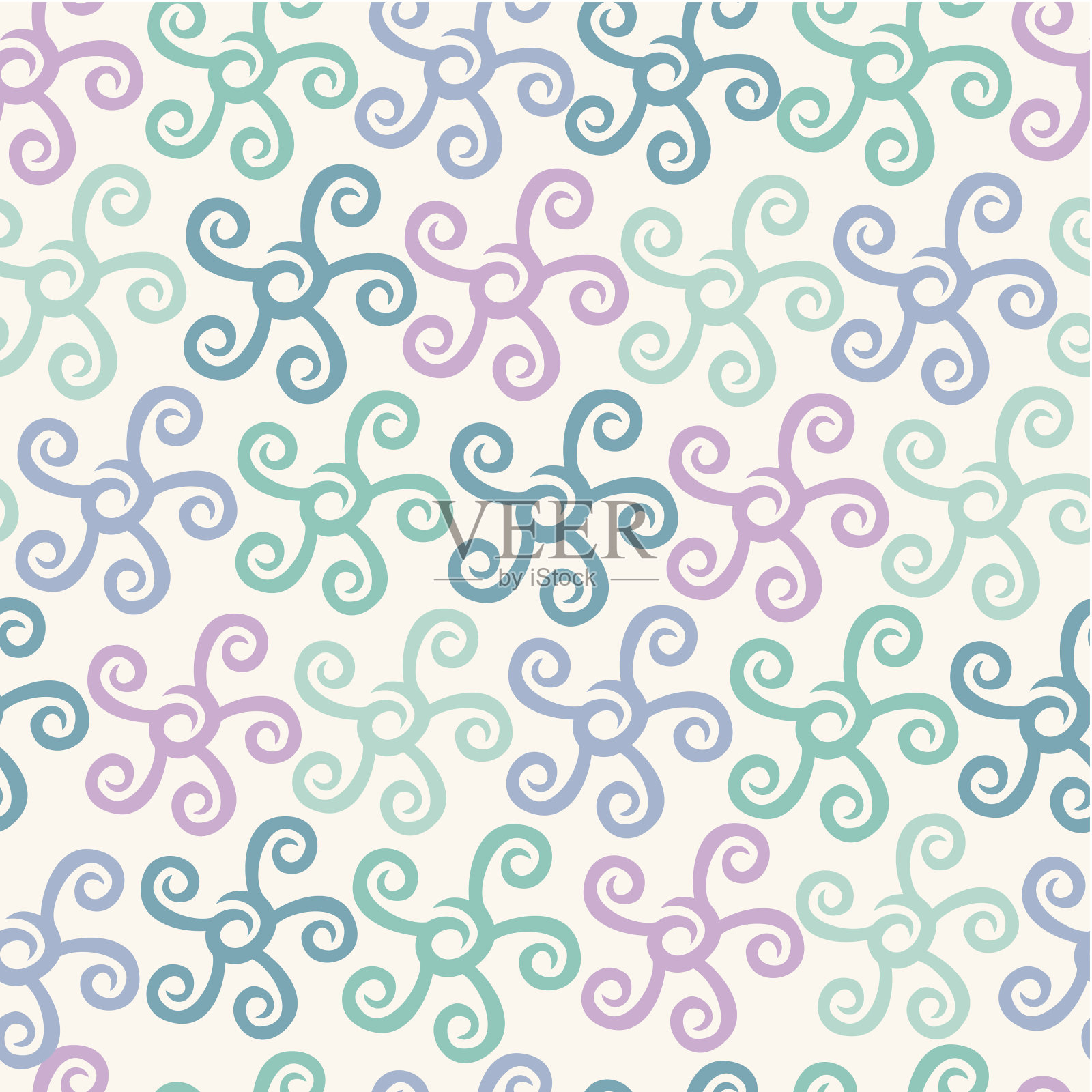 花无缝图案与花。插画图片素材