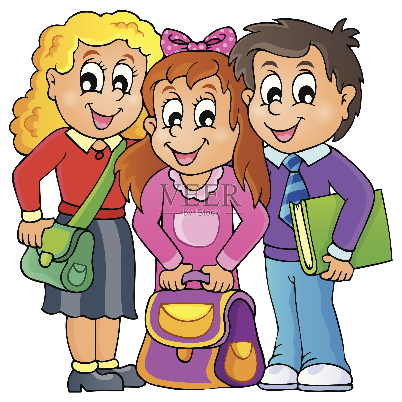 以小学生为主题的图像插画图片素材
