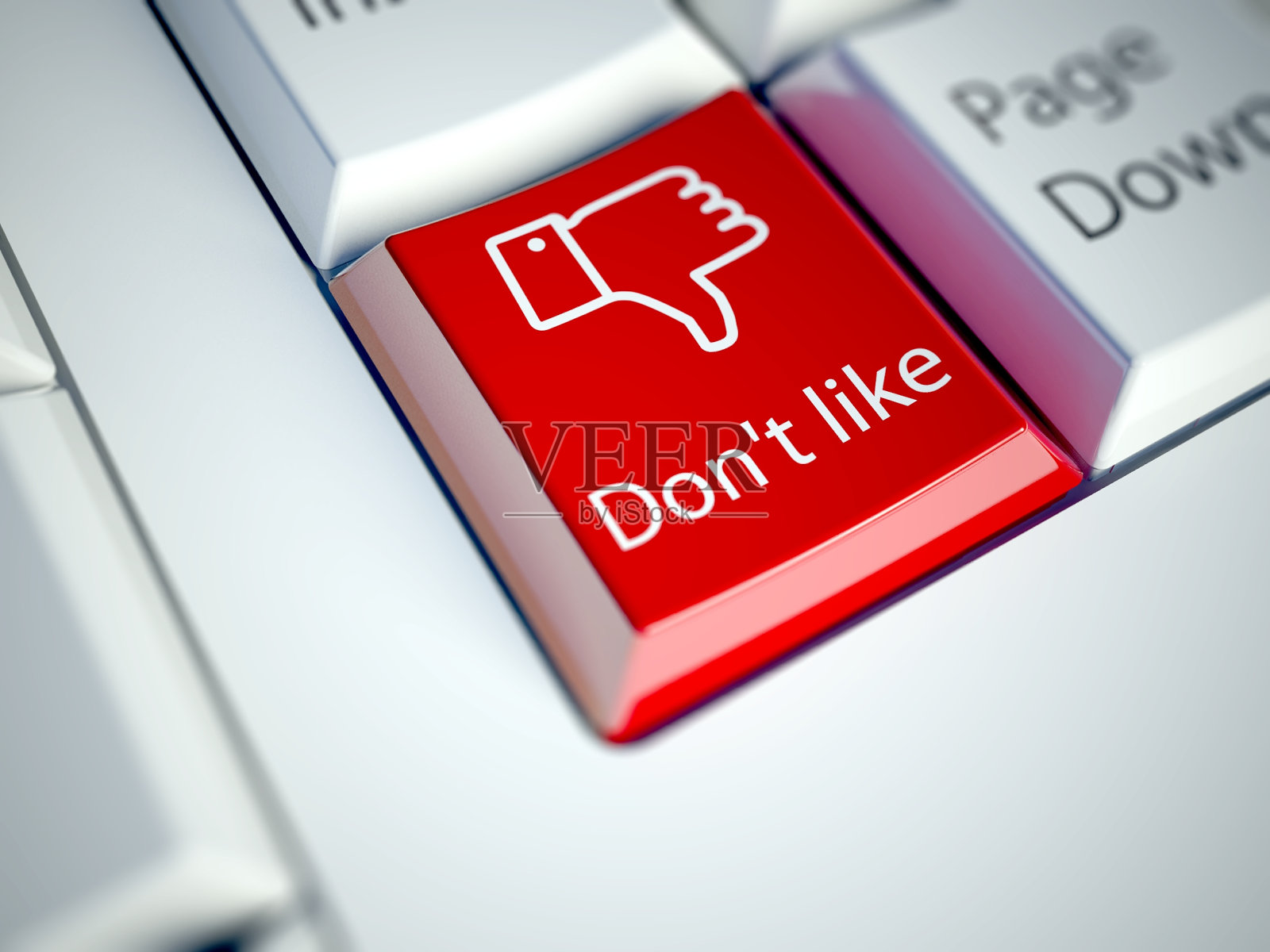 键盘和Like按钮，社交网络概念照片摄影图片