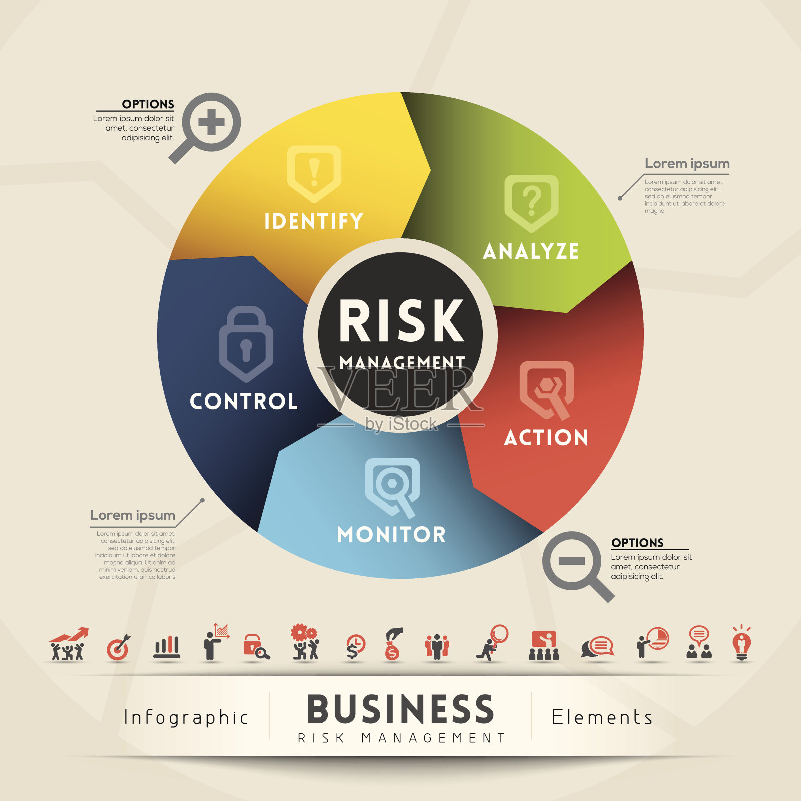 风险管理概念图插画图片素材