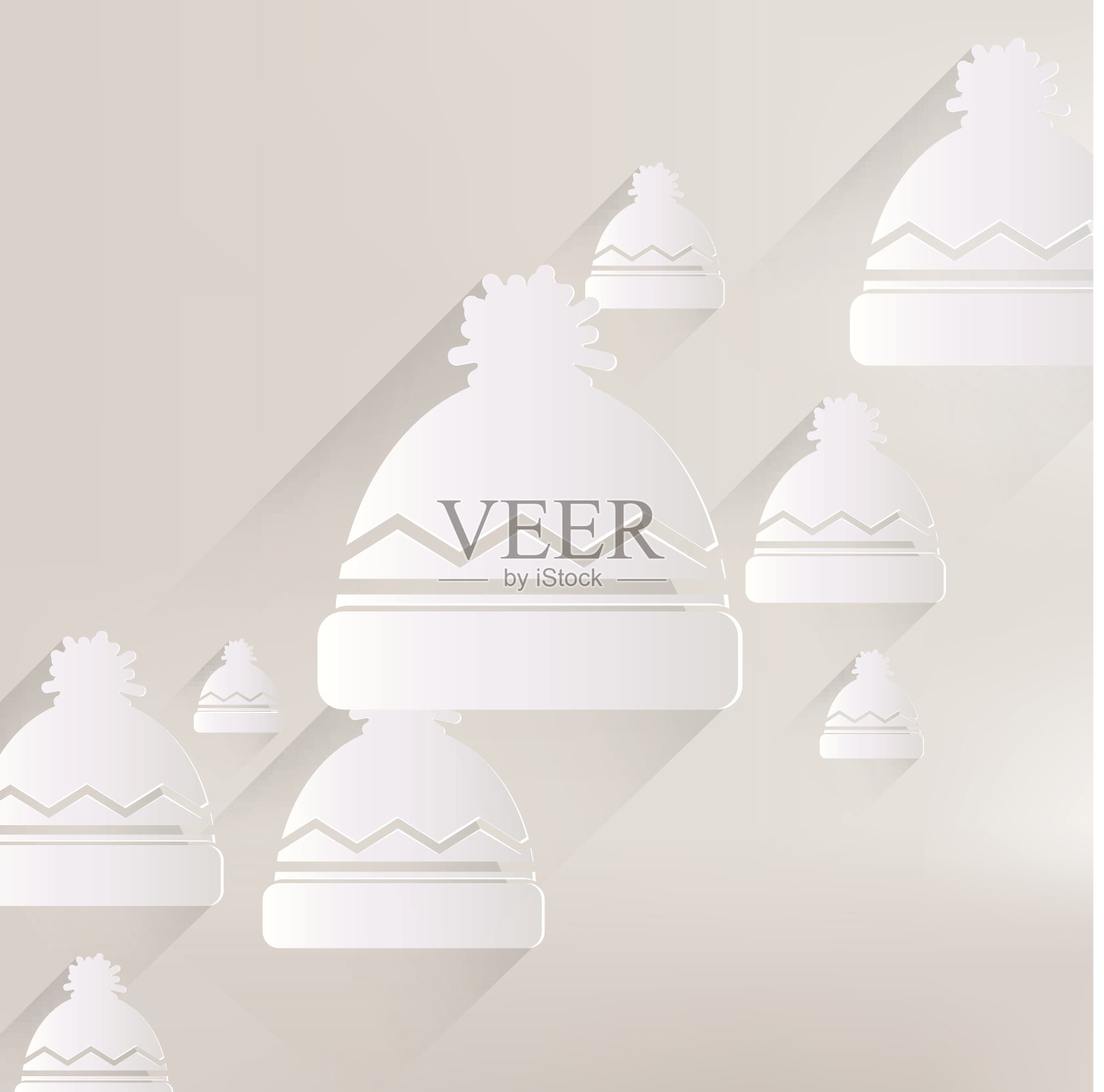 冬季滑雪板帽图标插画图片素材