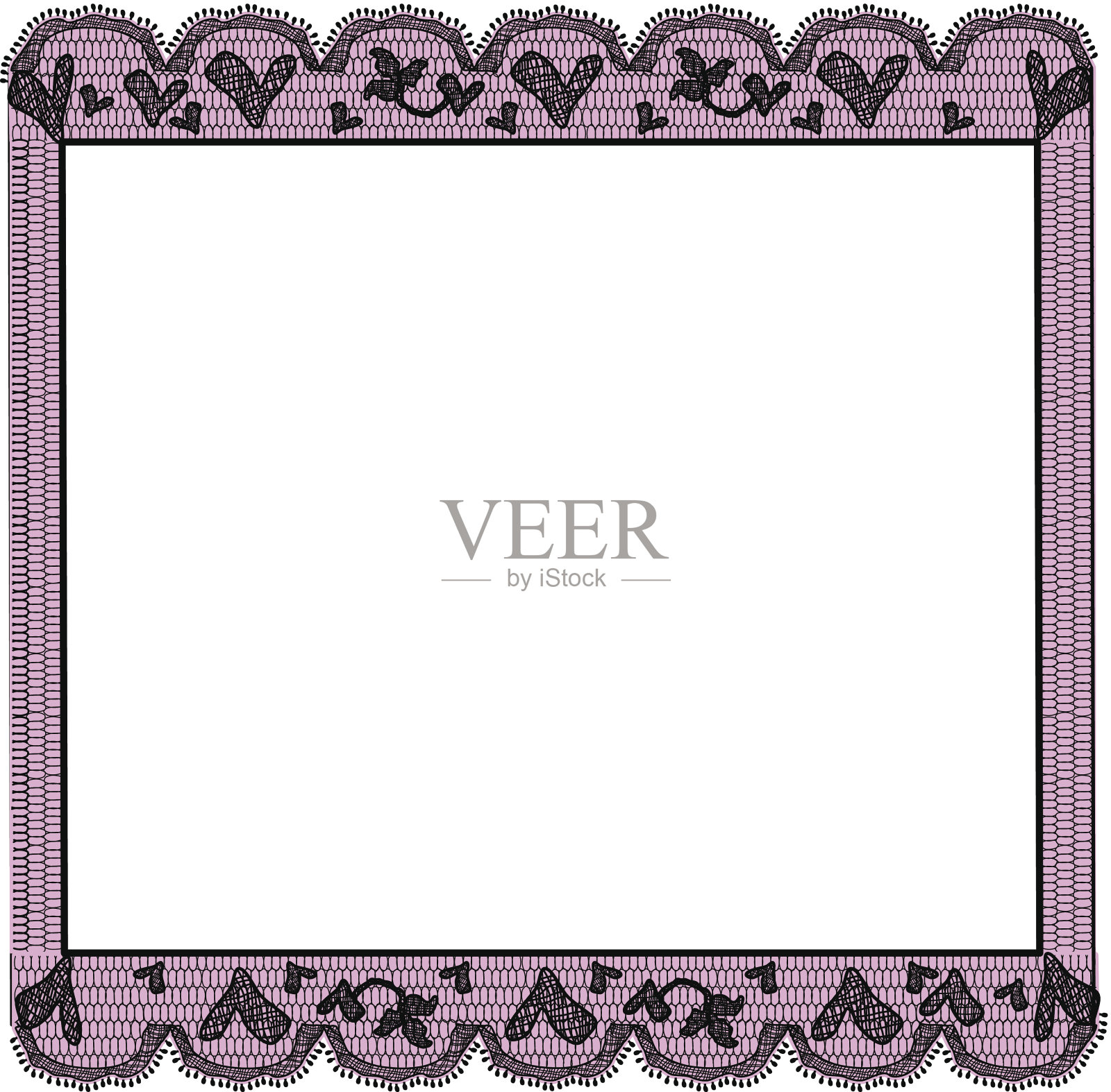 心形花边框架C插画图片素材