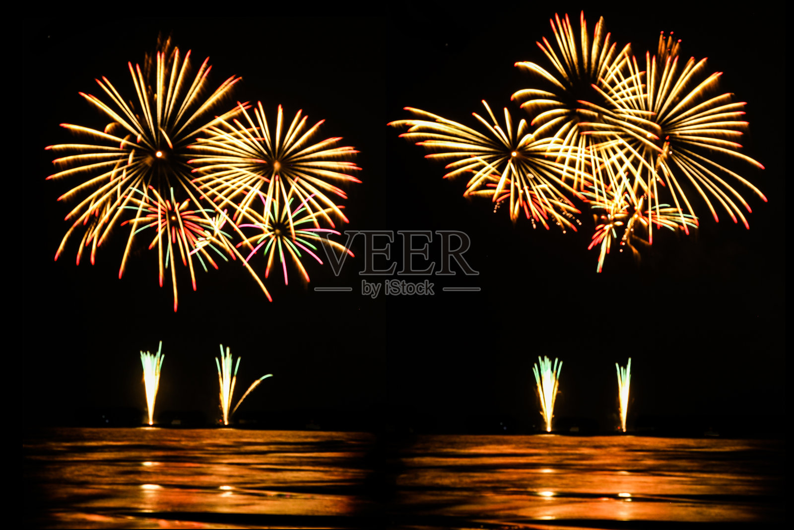 海上七彩焰火照片摄影图片