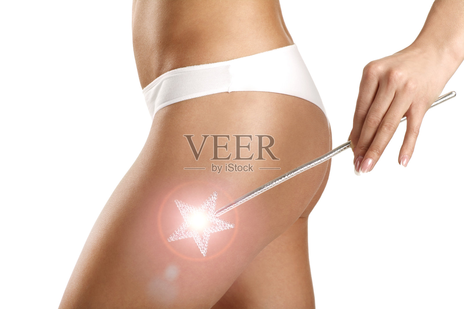 一个女人展示她完美的腿的特写照片摄影图片