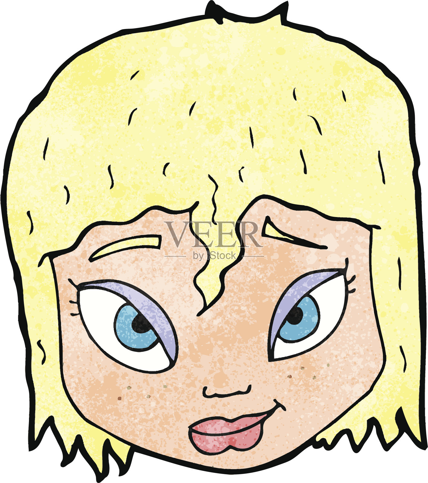 卡通女性面部设计元素图片