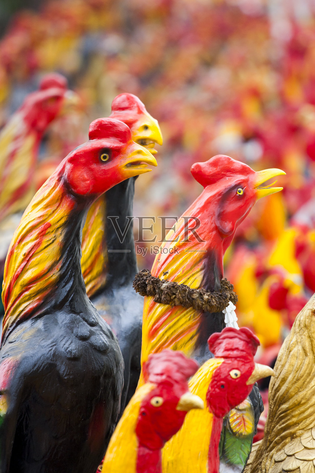 雕像的鸡照片摄影图片