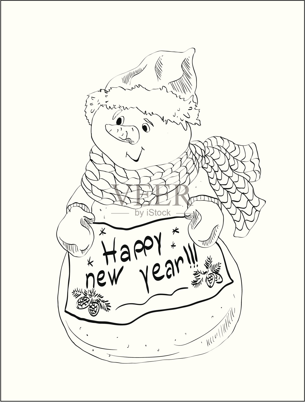 雪人插画图片素材