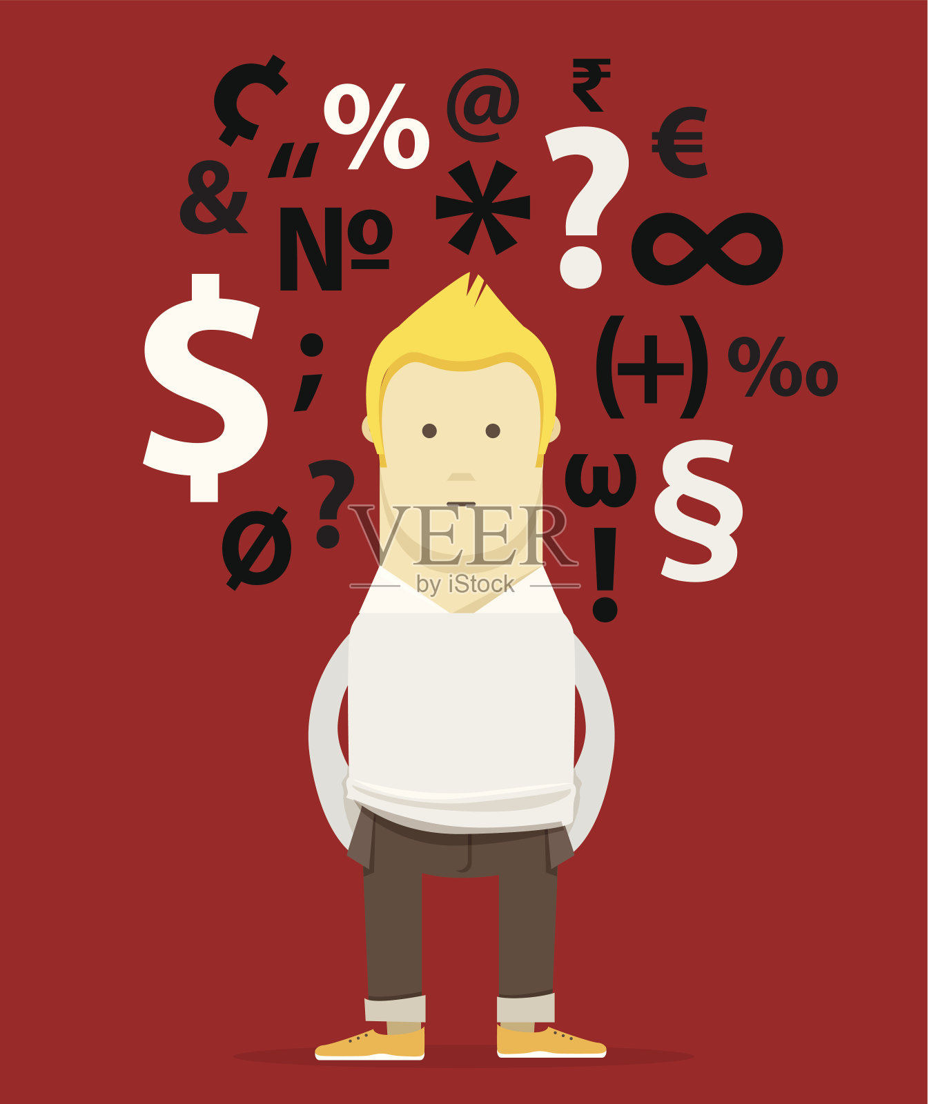 hesiteting男人插画图片素材