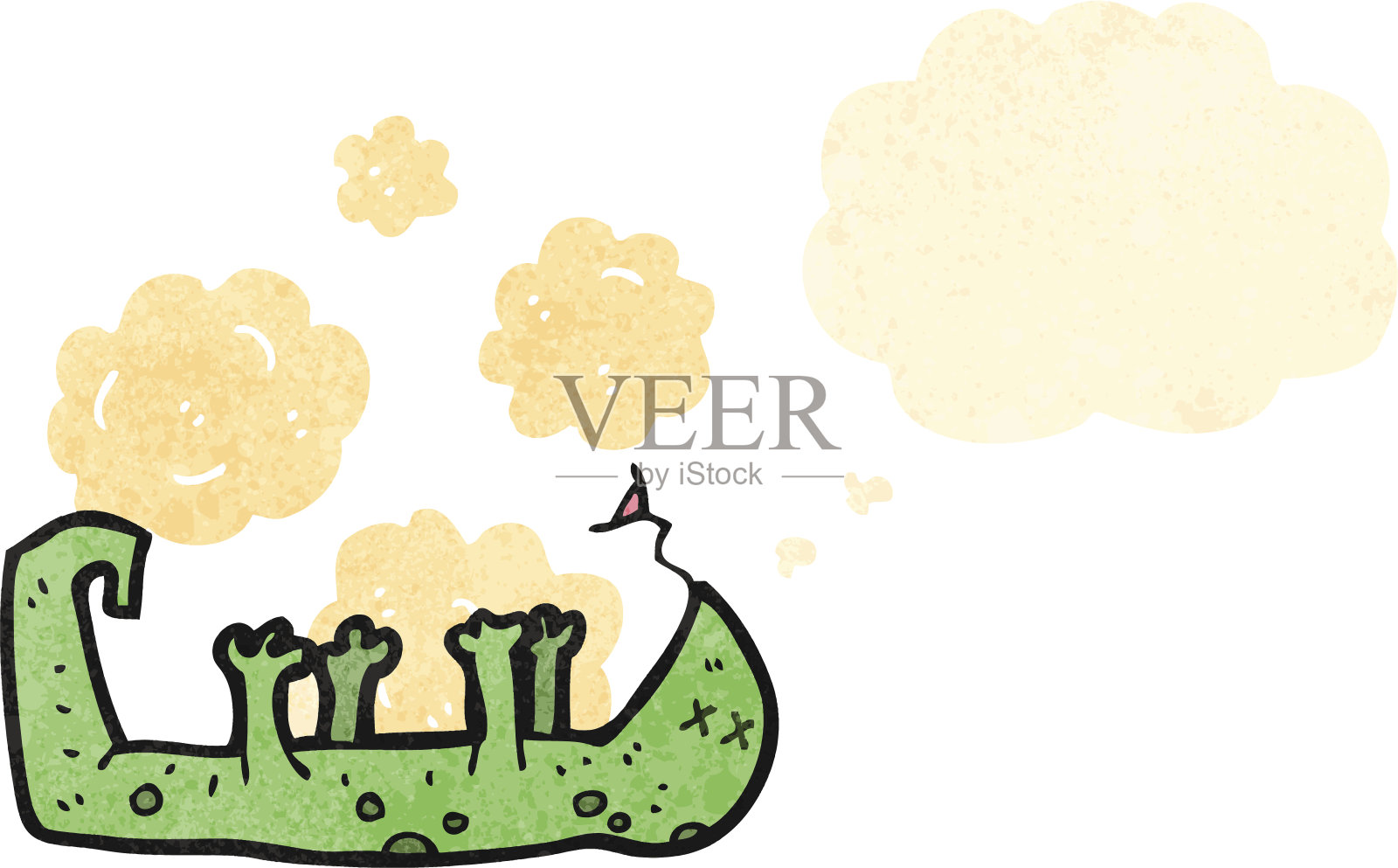卡通死蜥蜴与思想泡泡插画图片素材