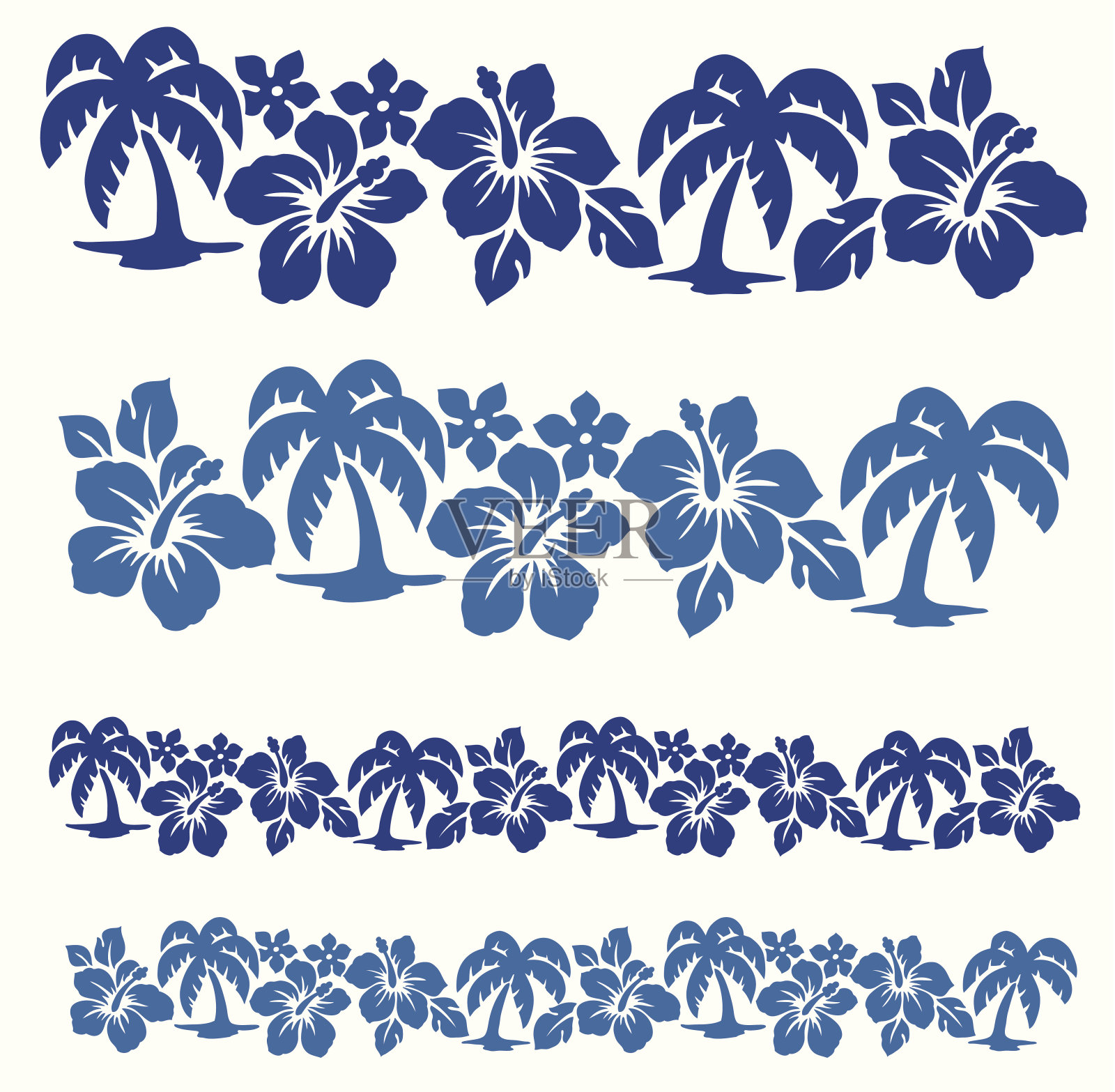 palm和芙蓉插画图片素材