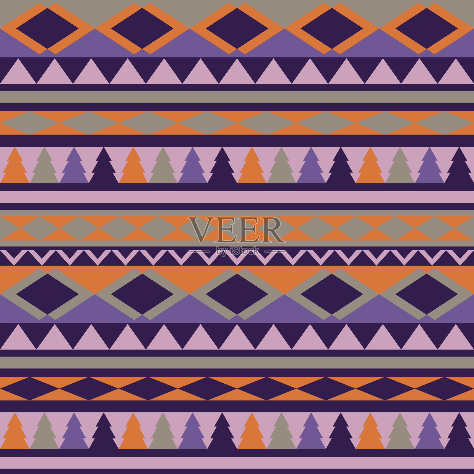 无缝矢量部落纹理。插画图片素材