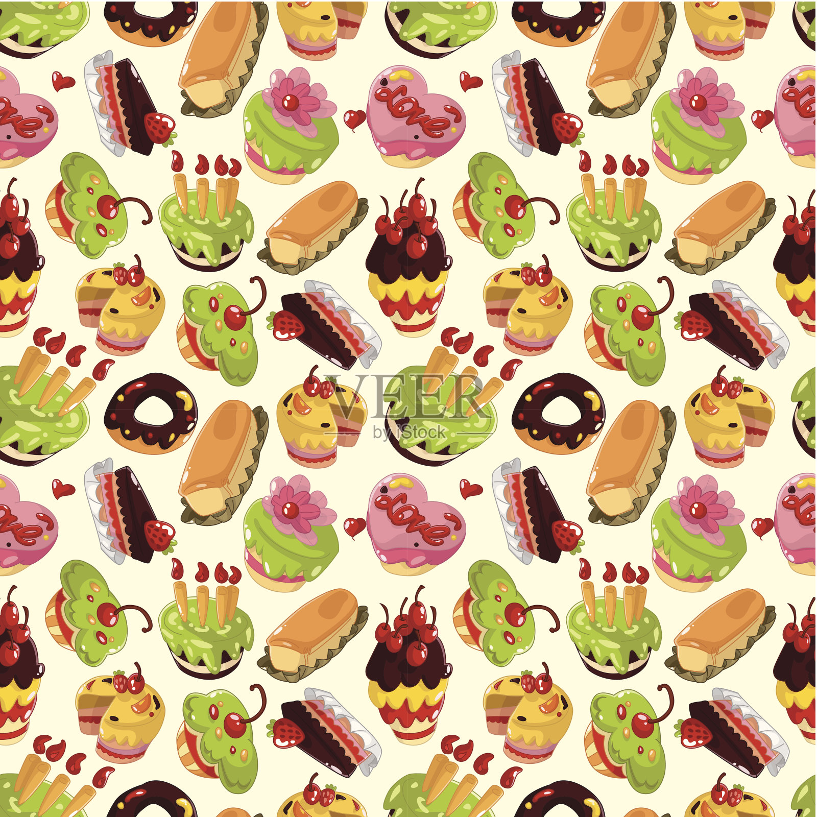 无缝蛋糕模式插画图片素材