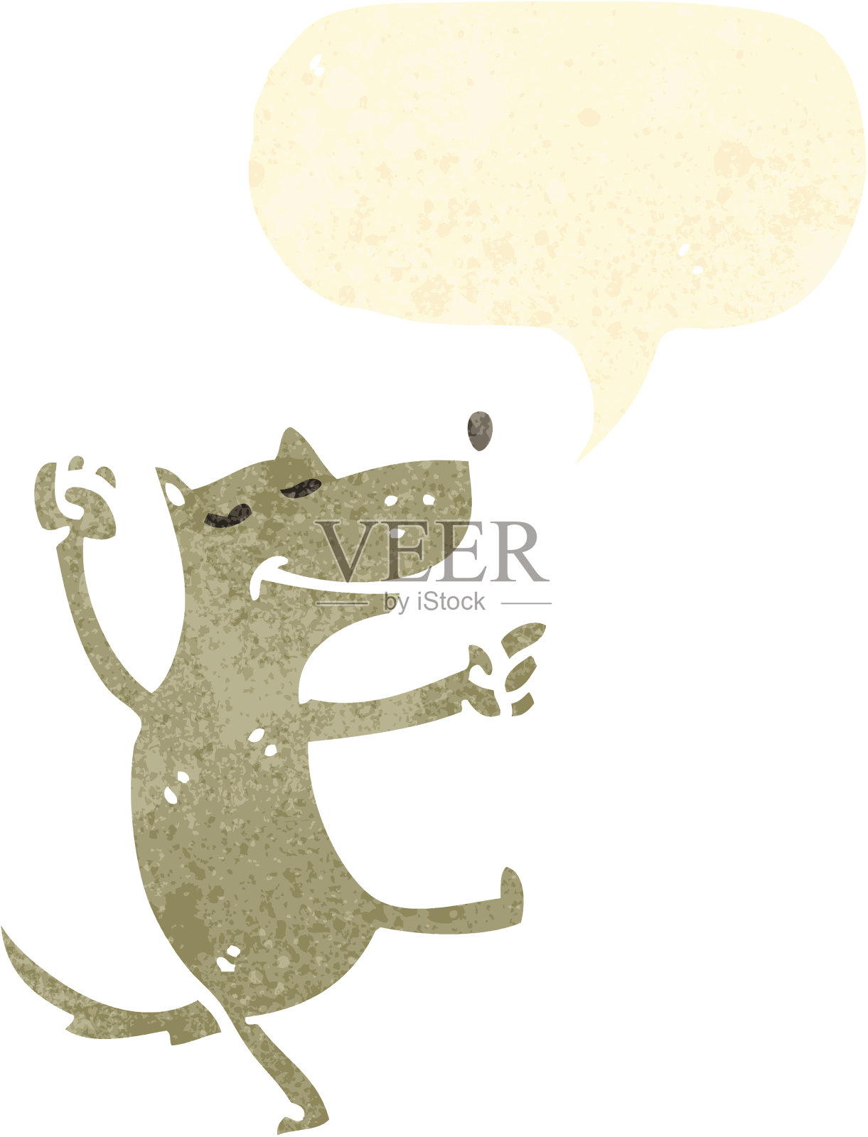 复古卡通舞蹈狗插画图片素材