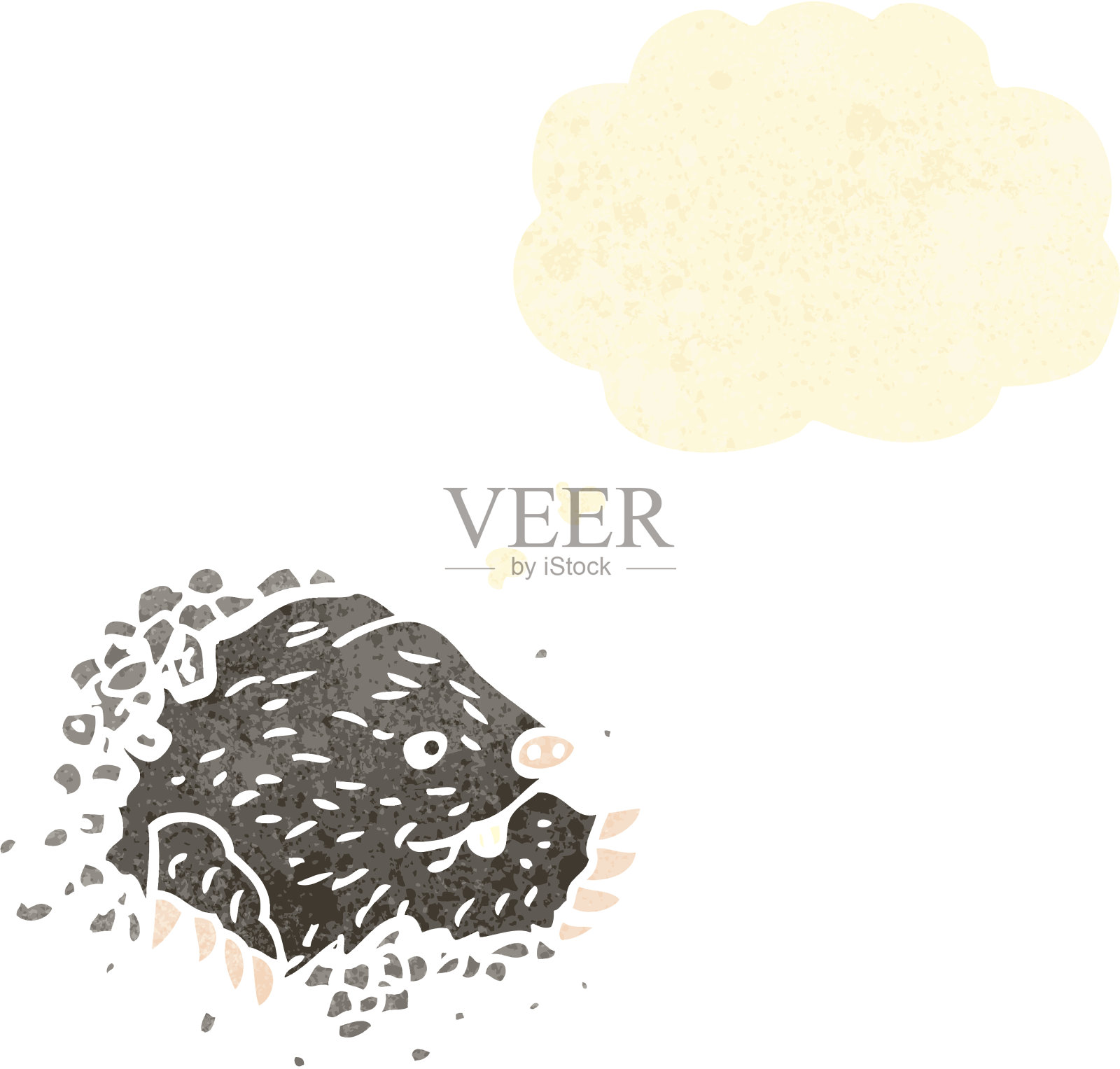 复古卡通挖掘鼹鼠插画图片素材