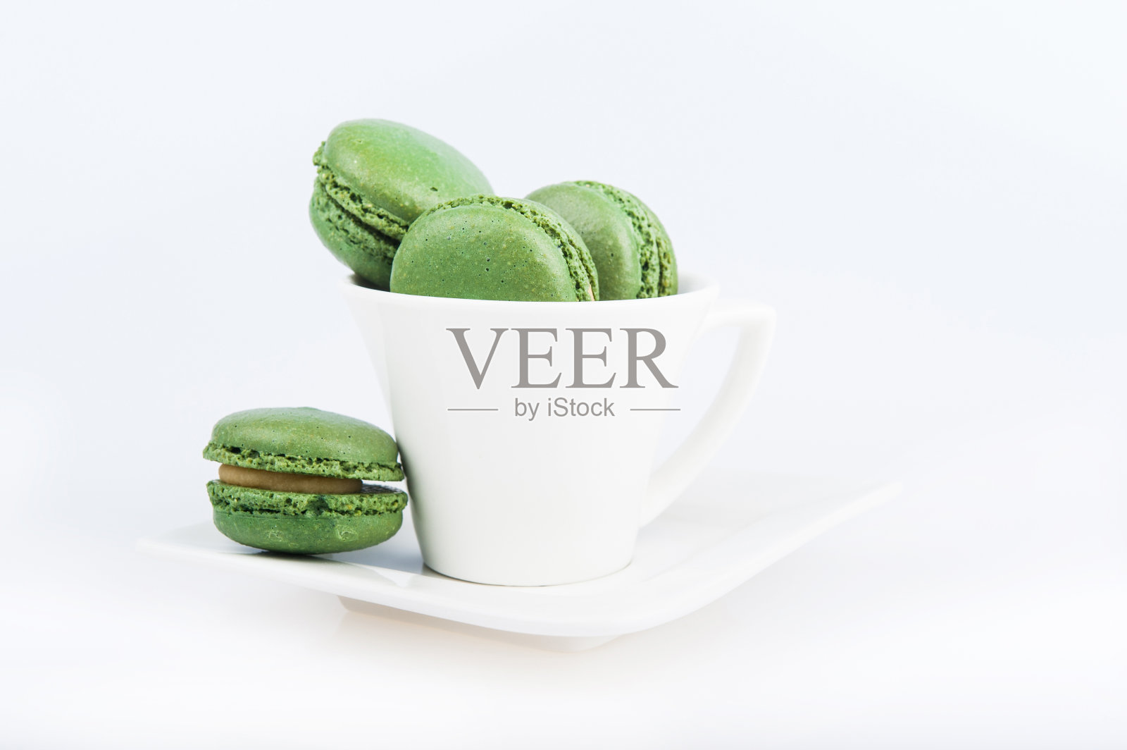 绿色的蛋白杏仁饼干照片摄影图片