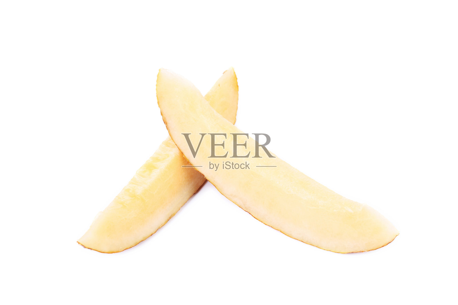 熟瓜鲜两片。照片摄影图片