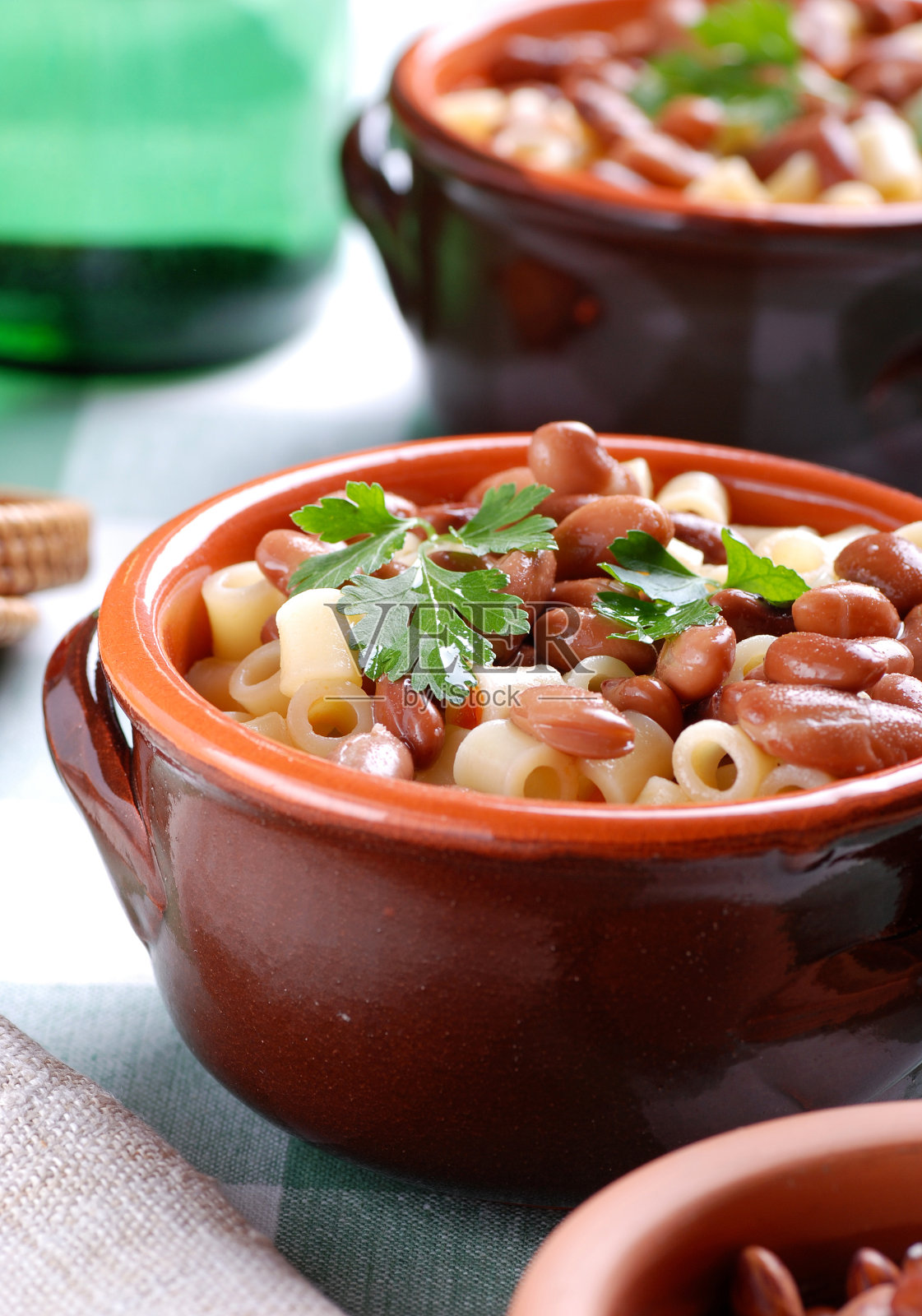 意大利面和豆类照片摄影图片