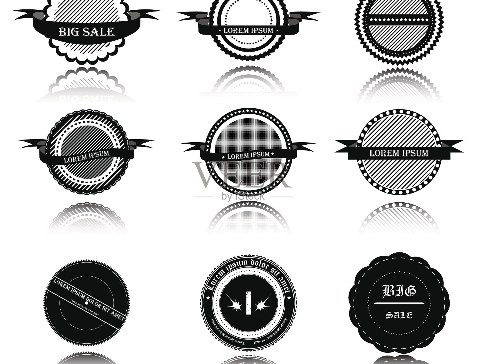 复古风格的优质。标签集合插画图片素材