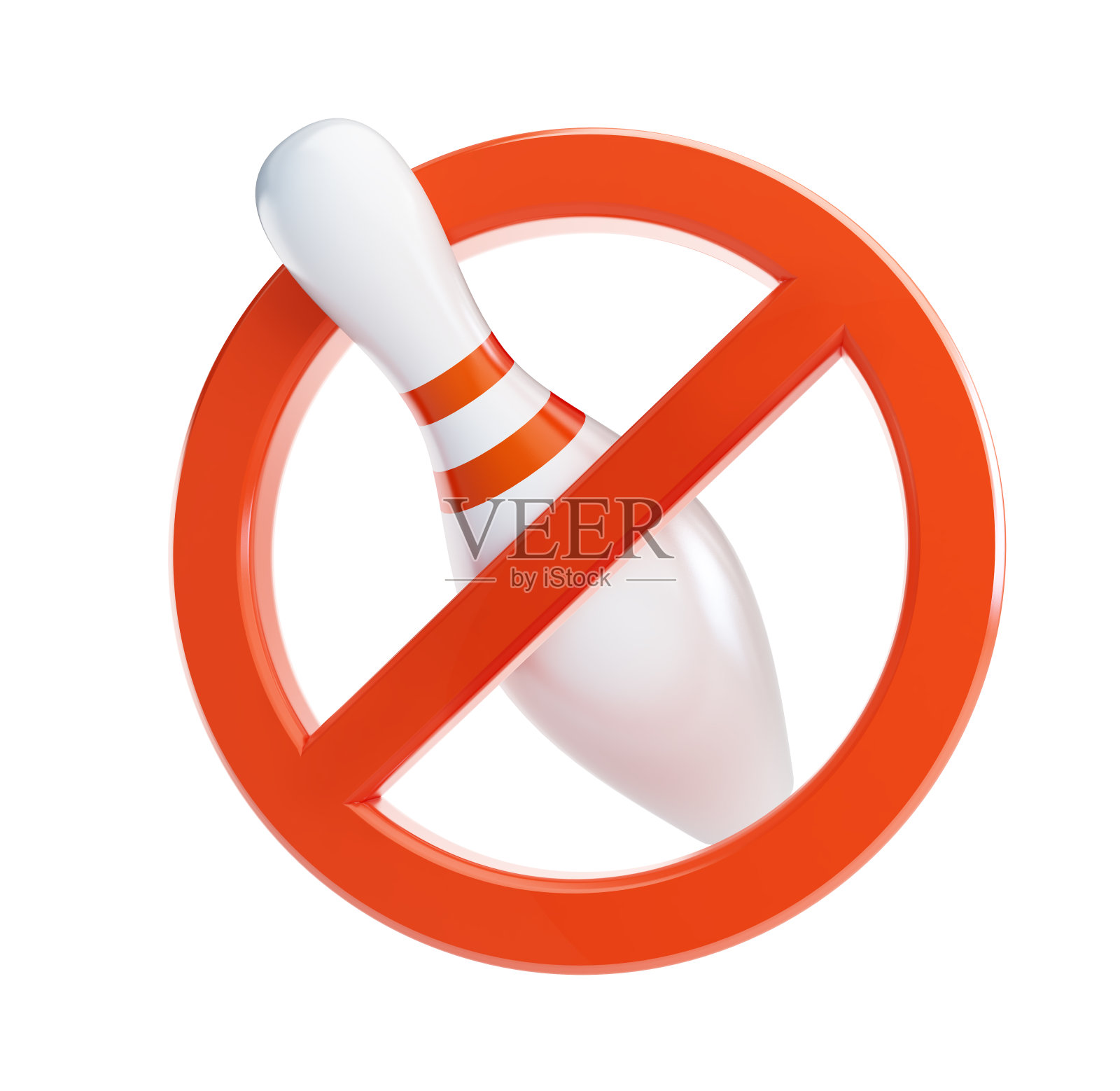 不要在白色背景下打保龄球照片摄影图片