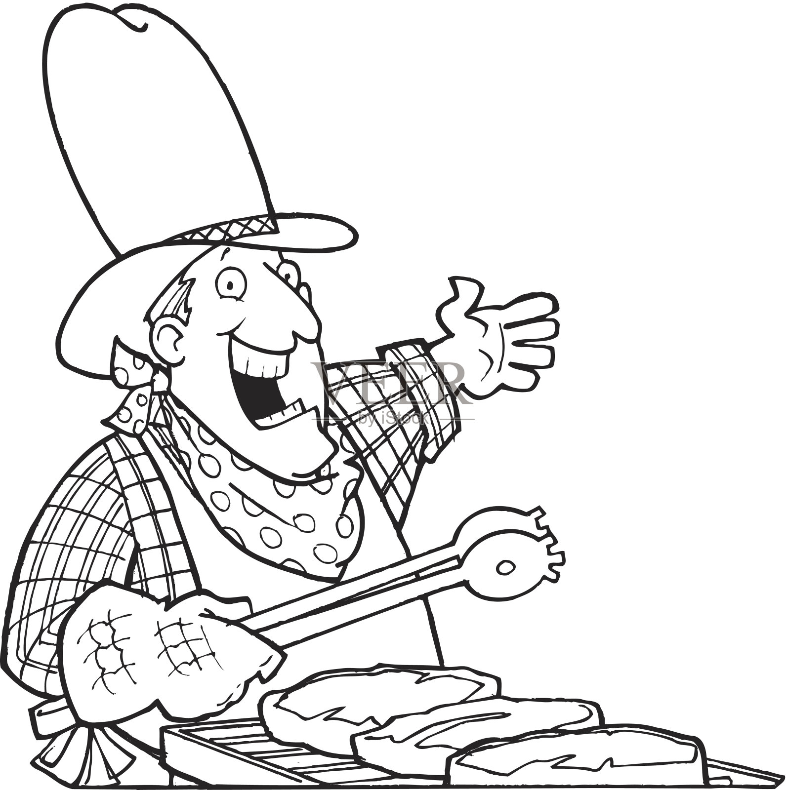 牛仔烧烤设计元素图片