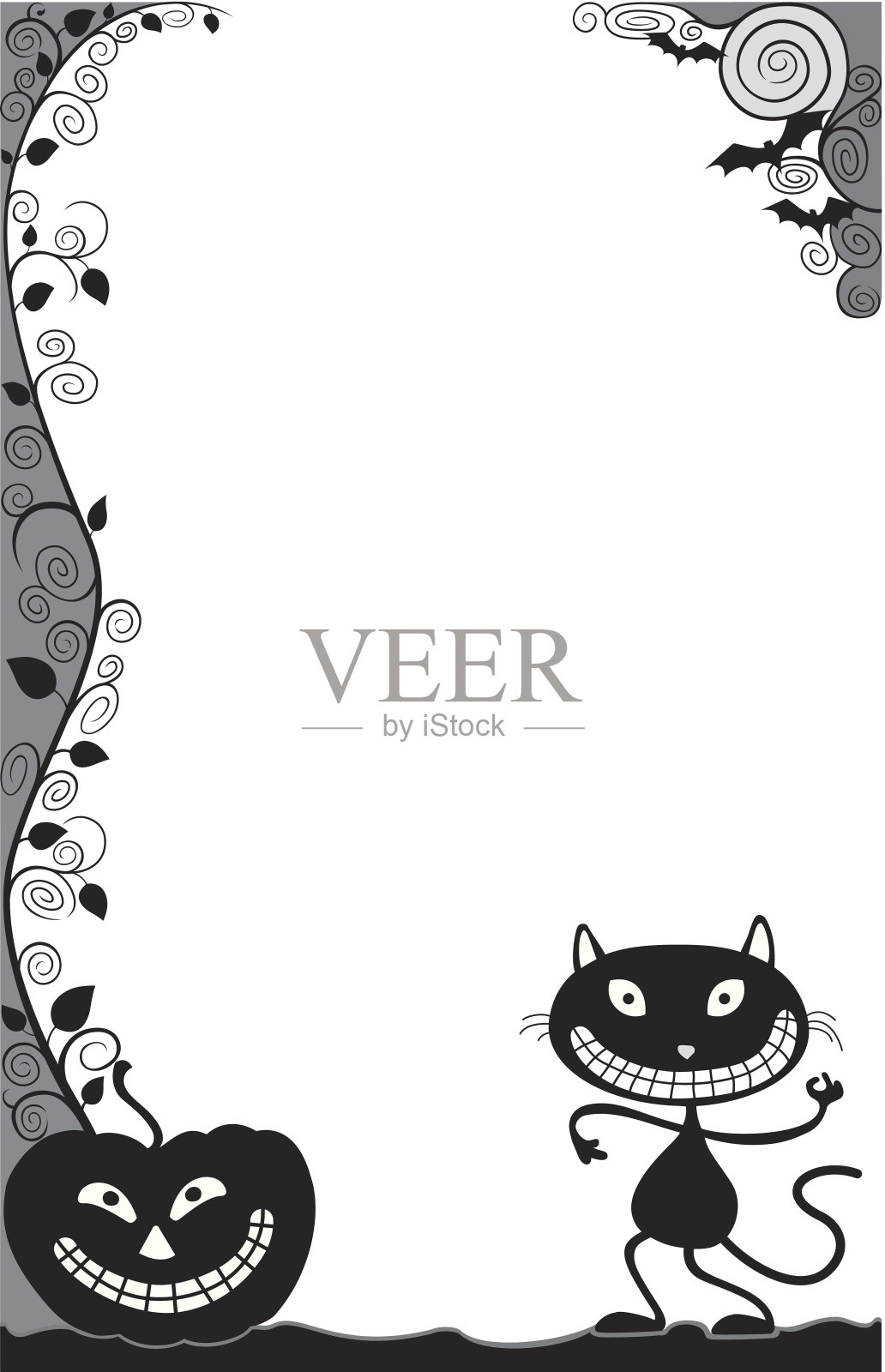 万圣节的框架插画图片素材