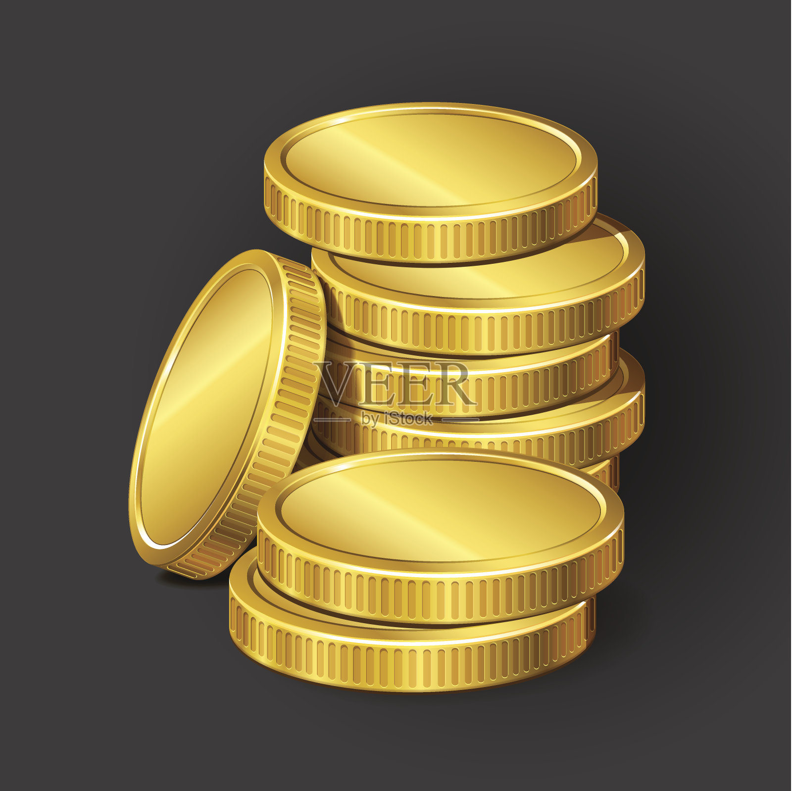 矢量硬币堆叠插画图片素材