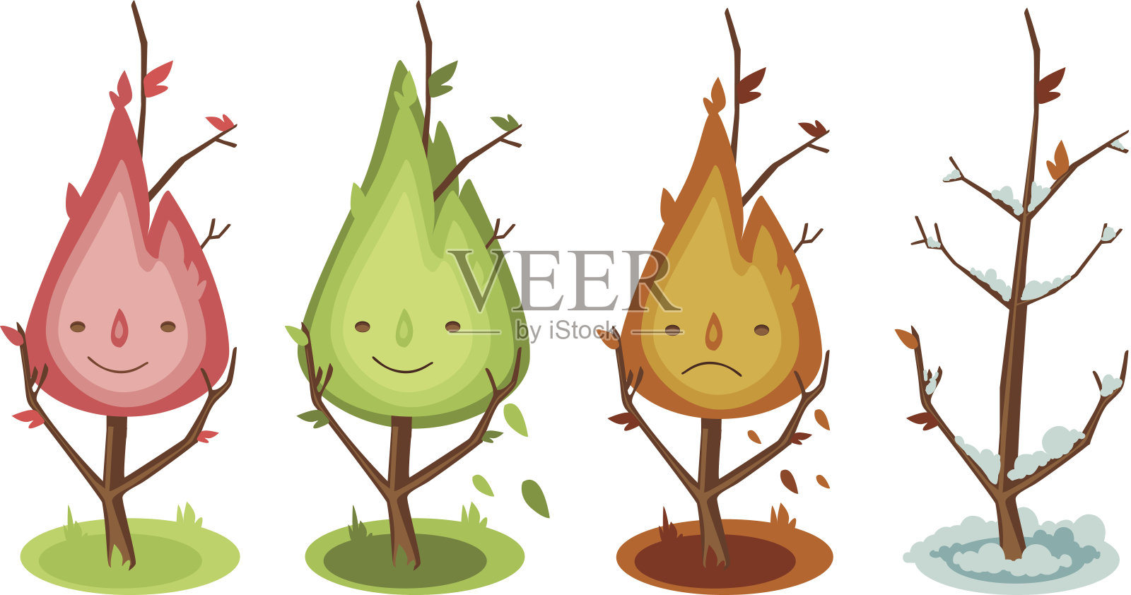 一年中的季节插画图片素材