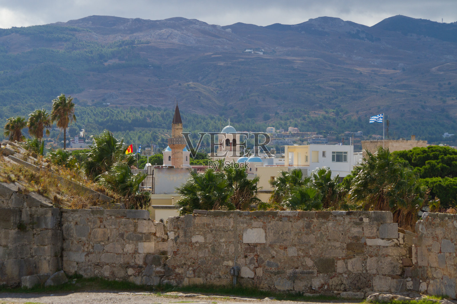科斯镇车顶照片摄影图片