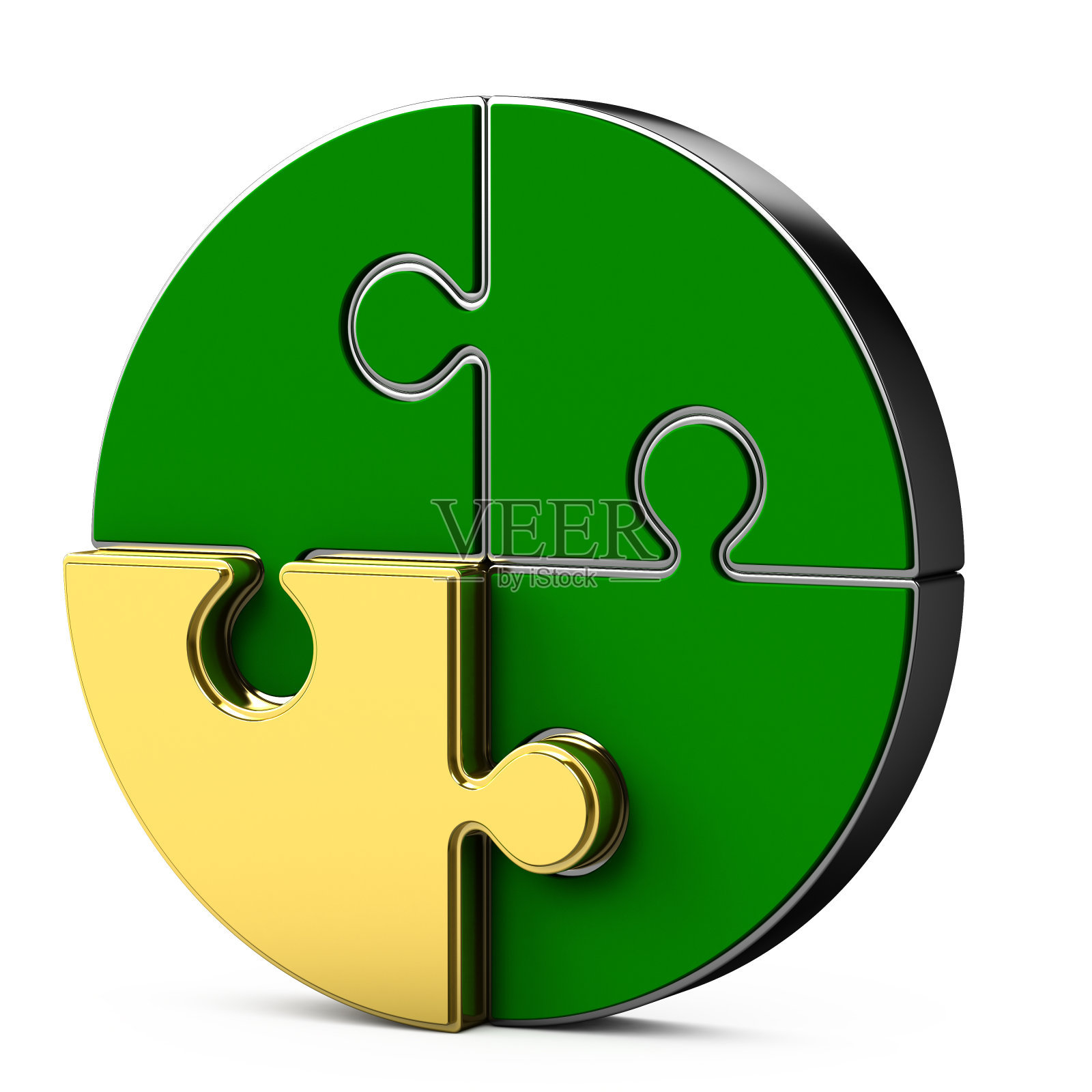 白色背景上的圆形拼图照片摄影图片