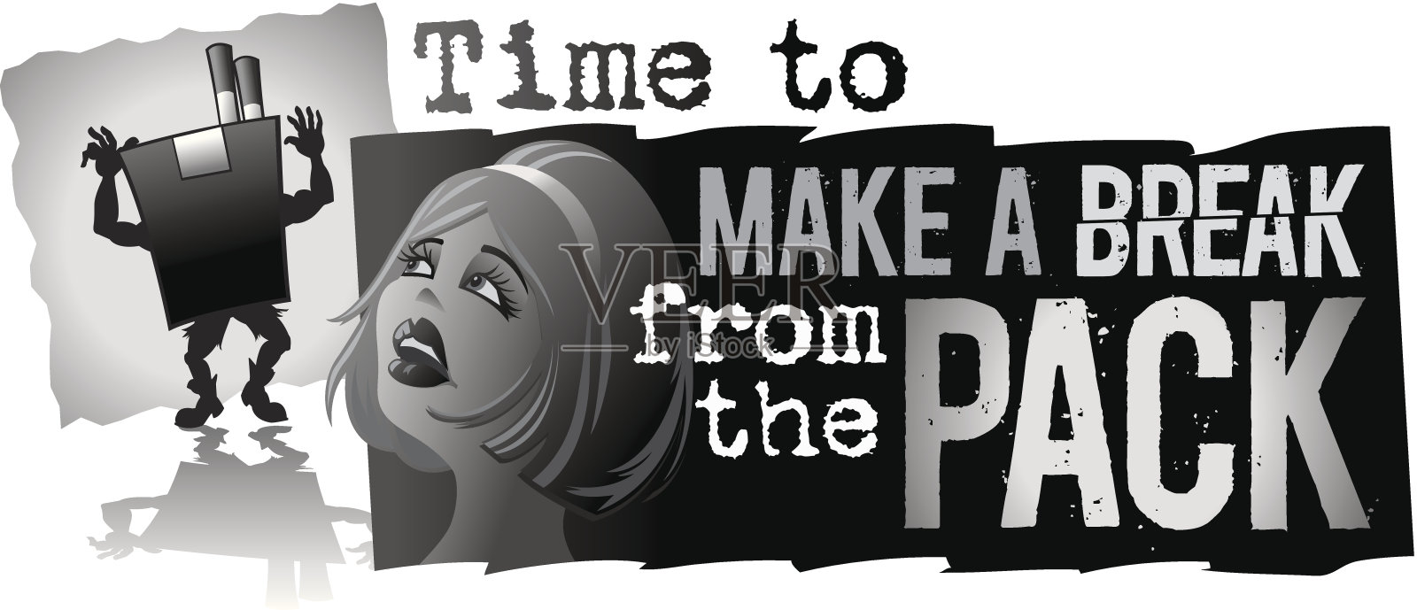 打破标题插画图片素材