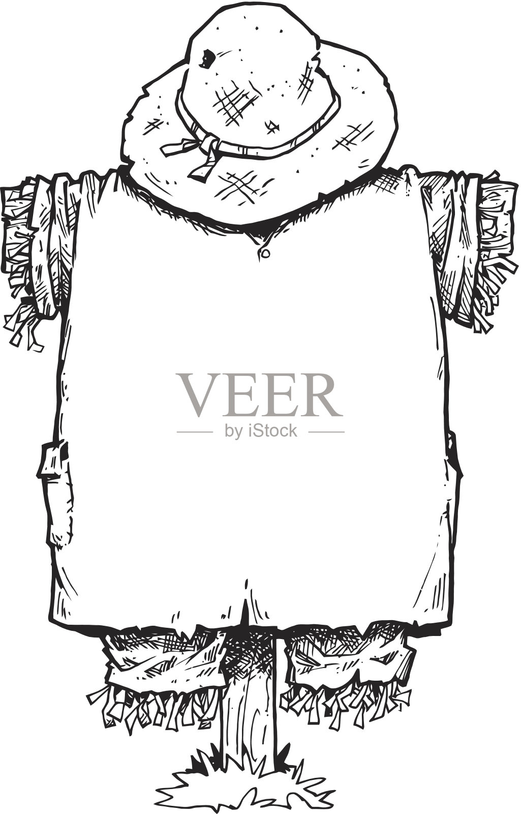 稻草人榫接插画图片素材